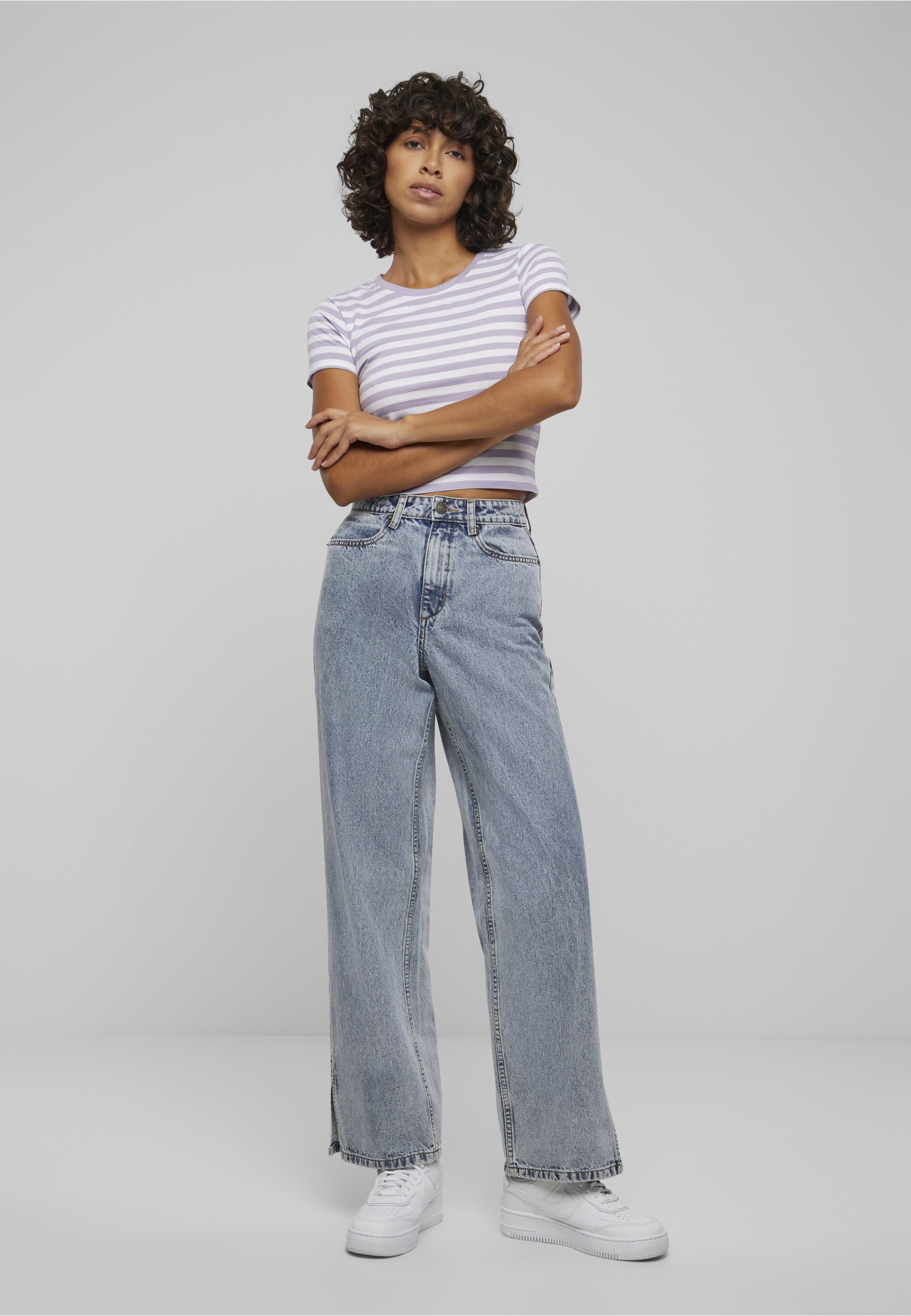 URBAN CLASSICS T-Shirt »Urban Classics Damen Ladies Short Striped Tee« 1 Stk.