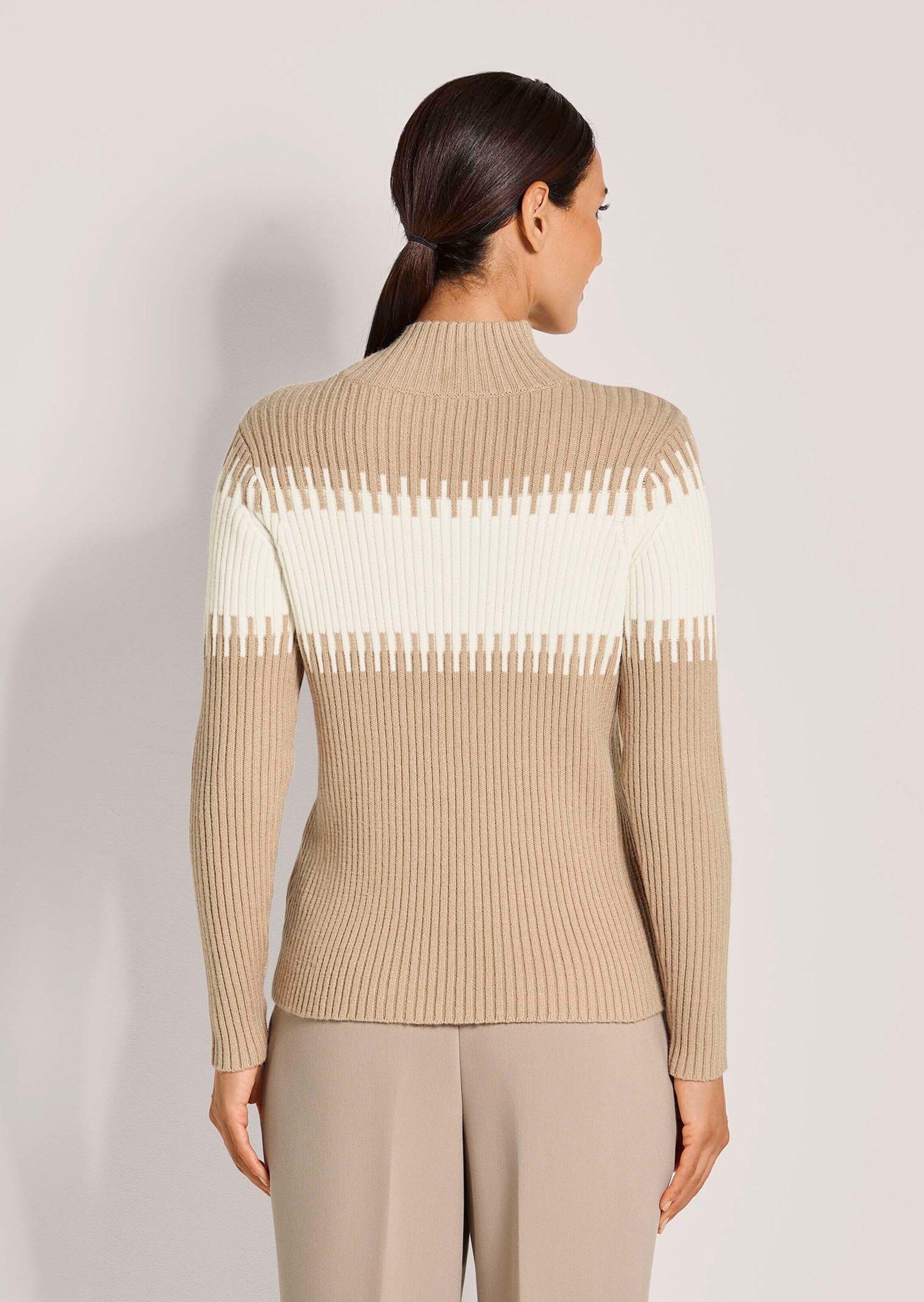 MADELEINE Longpullover »Strickpullover Stilvoller Winterpullover mit Blockstreifen« Weicher Garnmix mit Wolle