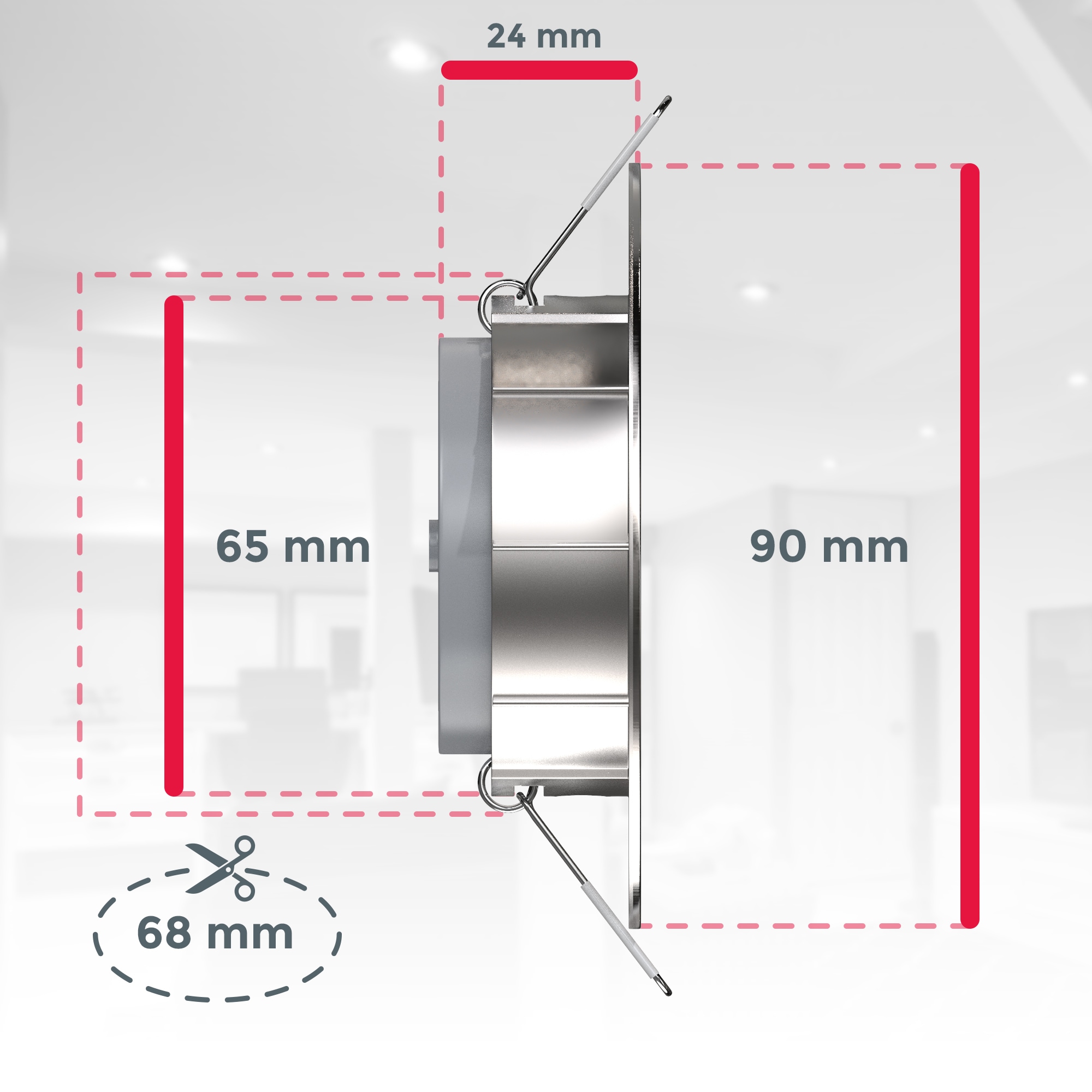 B.K.Licht LED Einbauleuchte, 3er-Set,  inkl. fest integriertem LED-Leuchtmittel, Schutzart IP23