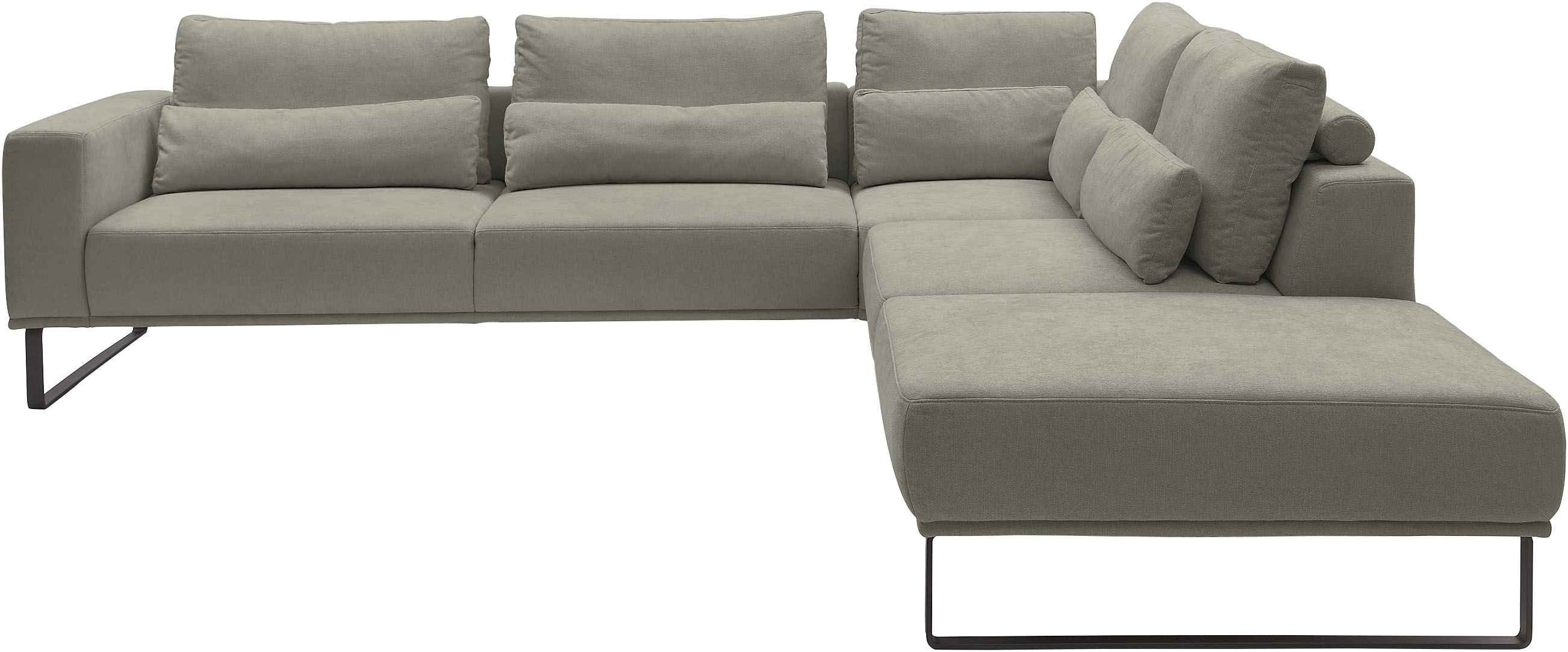 Musterring "JustB PM100 Federkern & Kaltschaum, bequem, Breite 308cm, L-Form" mit Sitztiefenverstellung und Kissen, mit Metallkufe, Maße 290x308 cm
