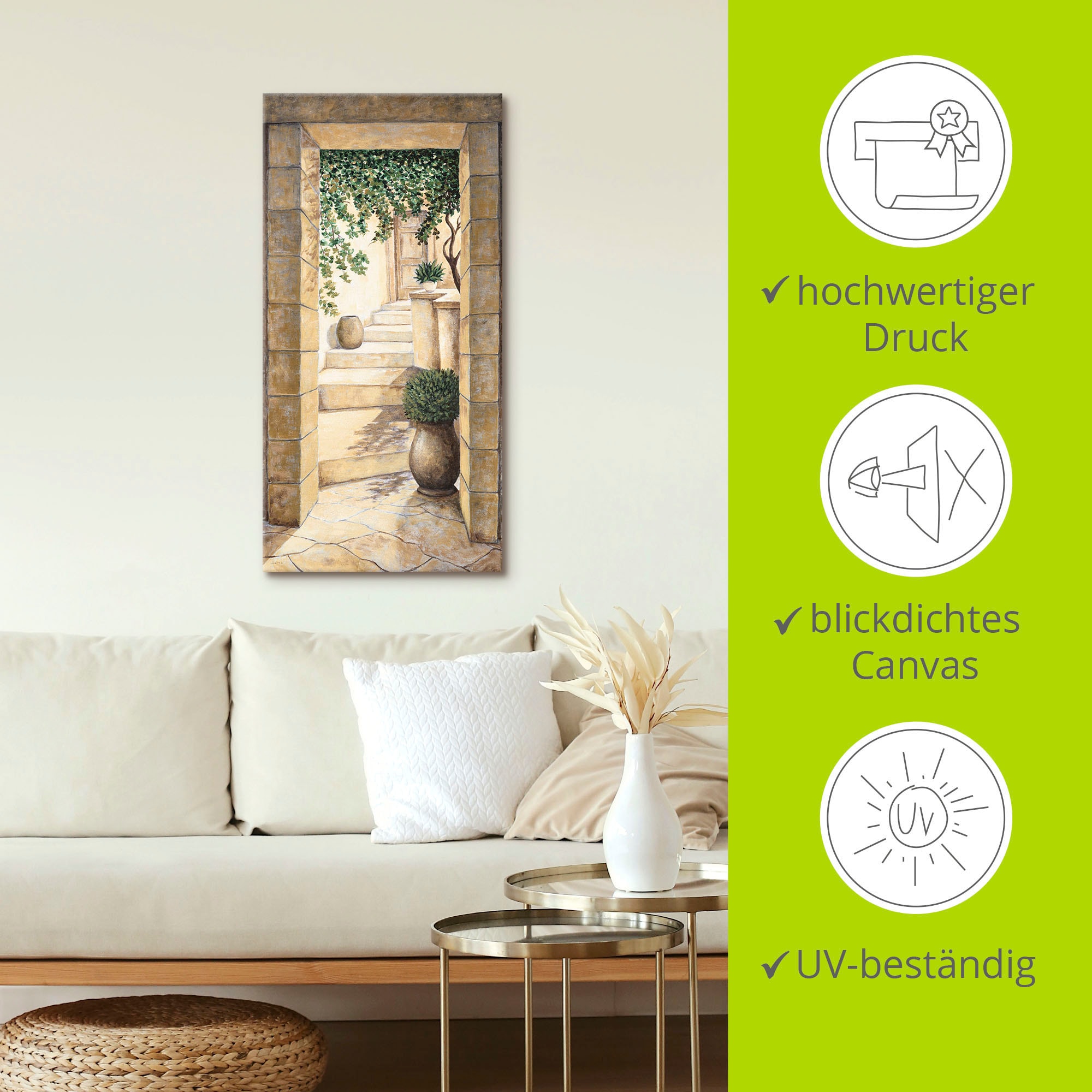 Artland Wandbild »Eingang - Fresco«, Fenster & Türen, (1 St.), als Alubild, Outdoorbild, Leinwandbild, Poster, Wandaufkleber