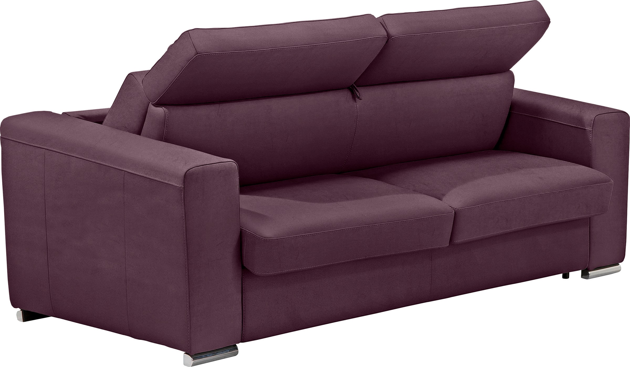 Egoitaliano Schlafsofa »Cabiria, Design und super Sitz- und Liegekomfort«, Sofa inkl. Schlaffunktion, Kopfteile verstellbar, mit Metallfüßen