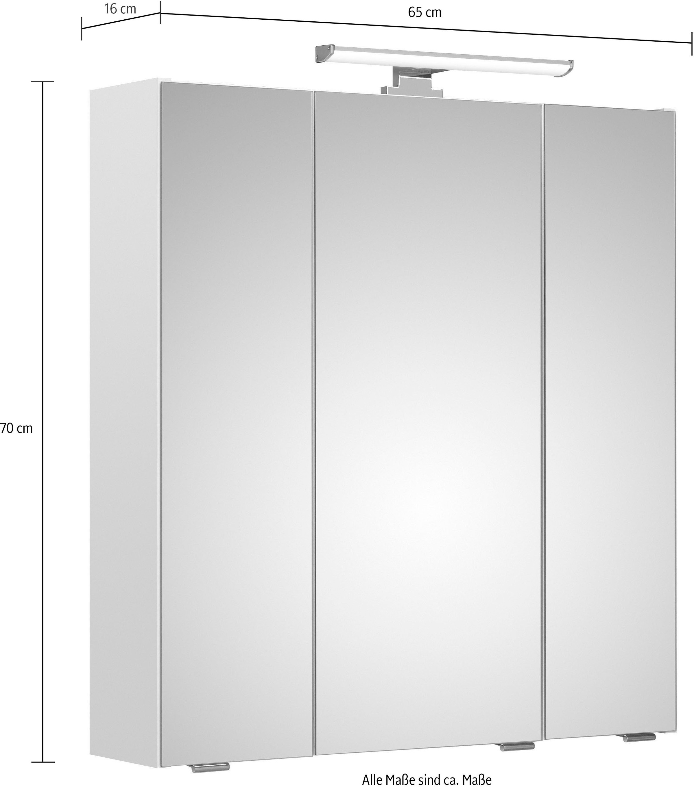 Saphir Badmöbel-Set »Quickset 2-teilig, Waschbeckenunterschrank und LED-Spiegelschrank«, (Set), ohne Waschbecken, inkl. Türdämpfer, 5 Türen, 6 Einlegeböden