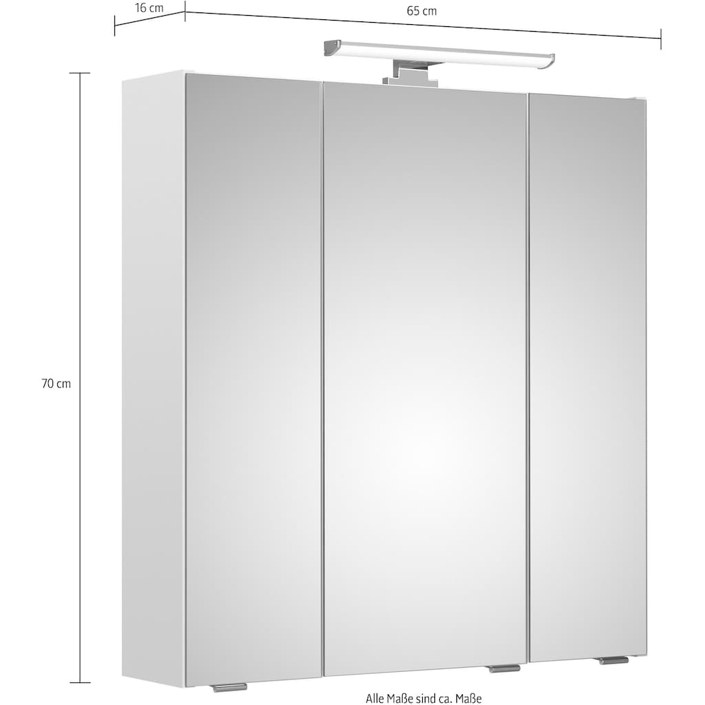 Saphir Badmöbel-Set »Quickset 2-teilig, Waschbeckenunterschrank und LED-Spiegelschrank«, (Set)