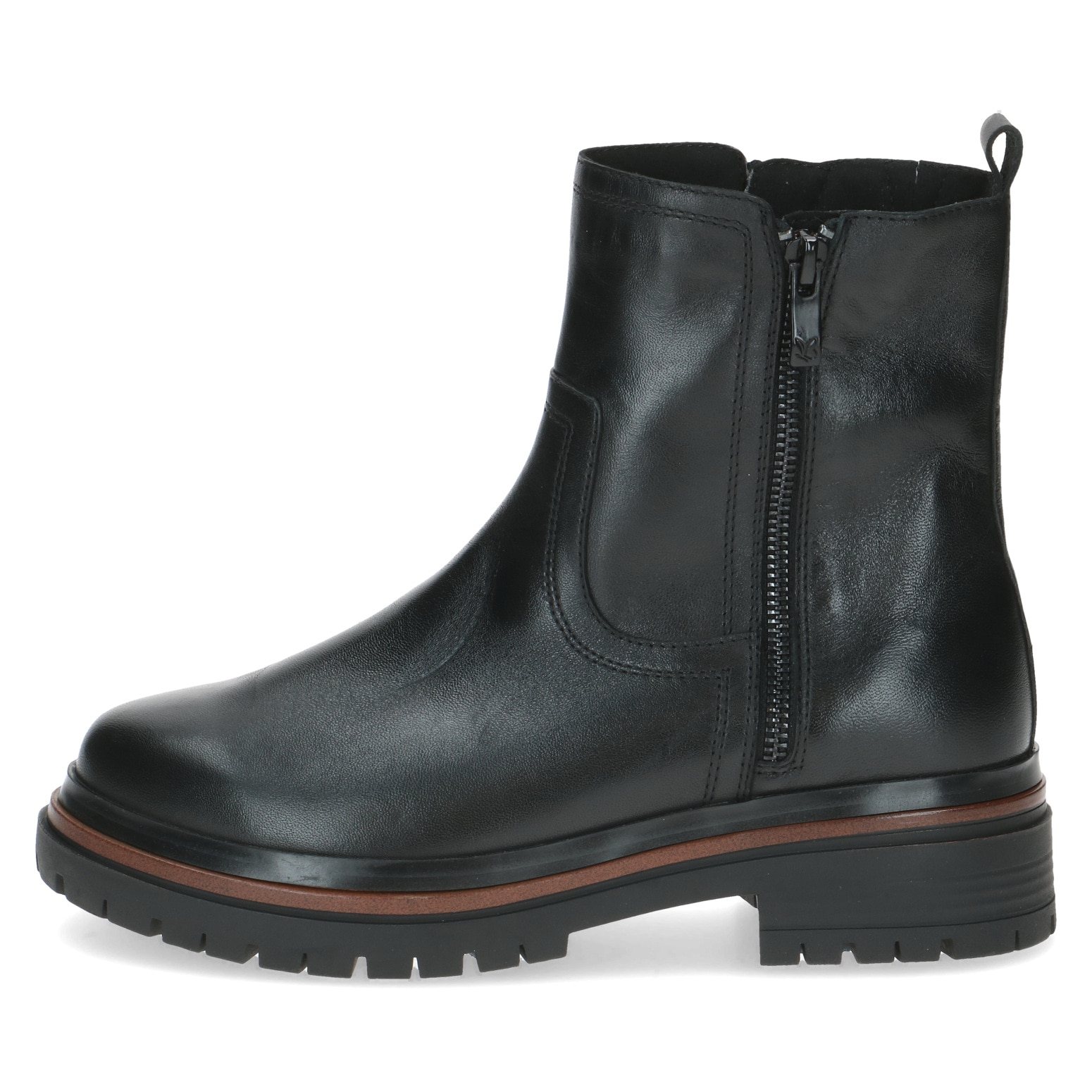 Caprice Chelseaboots, Blockabsatz, Stiefelette mit Zierreißverschluss an der Außenseite