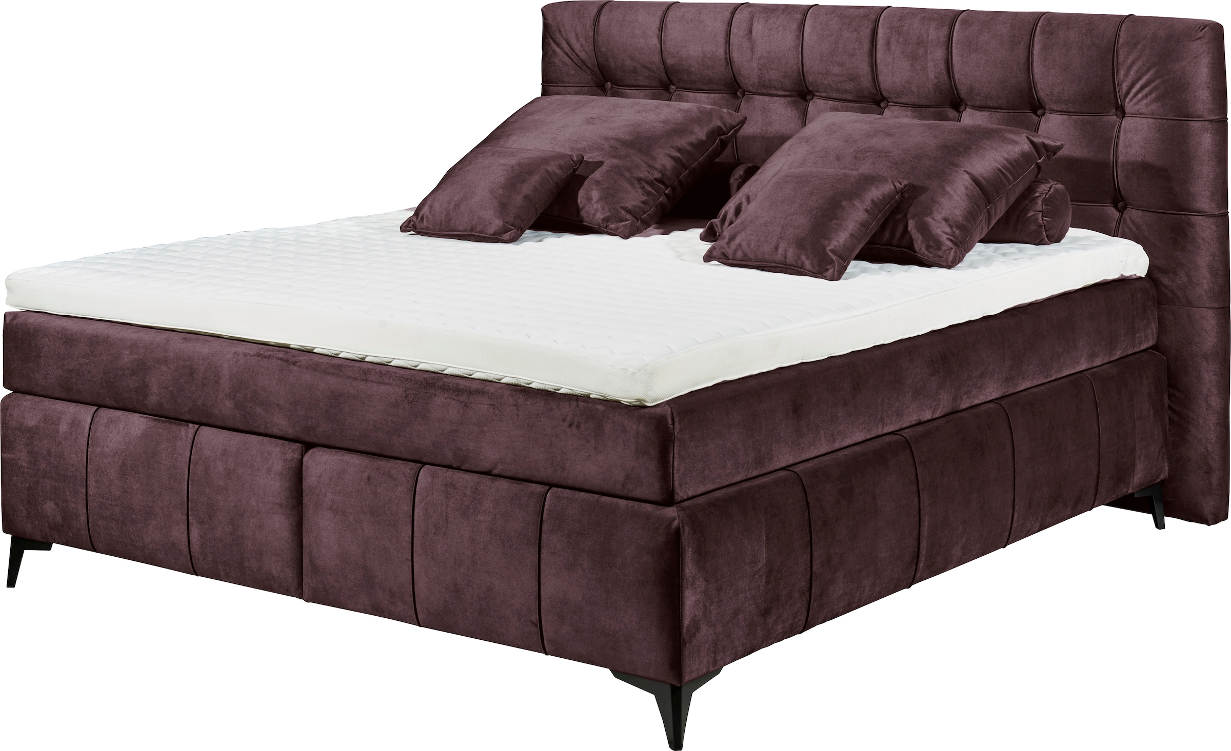 ED EXCITING DESIGN Boxspringbett »Oregon«, inkl. Duo-Matratze - Kokosmatte, Filzabdeckung