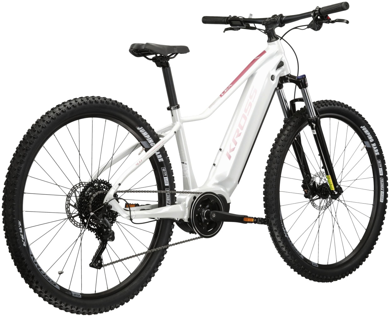 Kross E-Bike »E-MTB Lea Boost 4.0 29 Zoll weiß«, 9 Gang, microSHIFT, ADVENT M6195, Mittelmotor 250 W