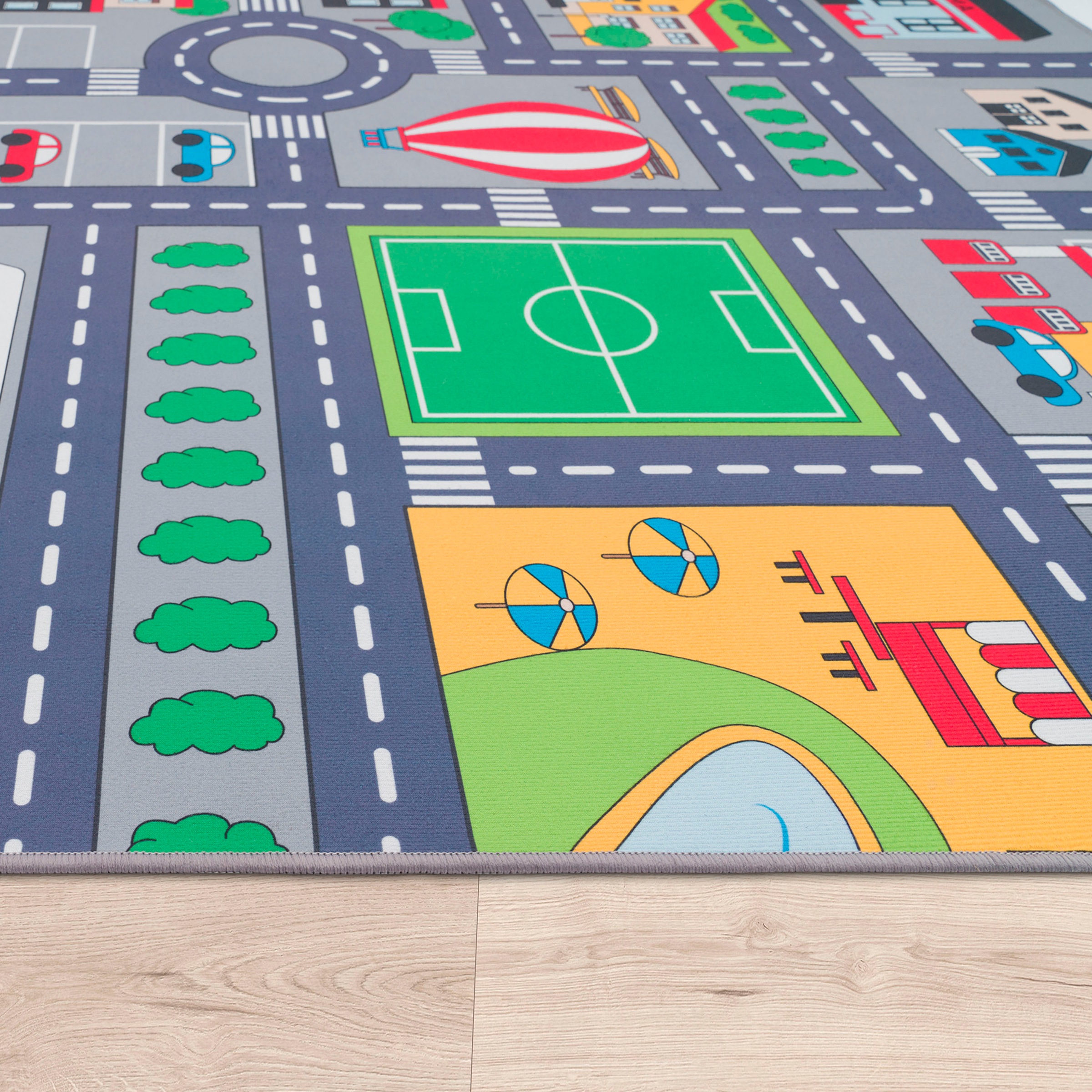 Paco Home Kinderteppich »Bino 576«, rechteckig, 4 mm Höhe, Kurzflor, Straßen-Spiel-Teppich, Kinderzimmer