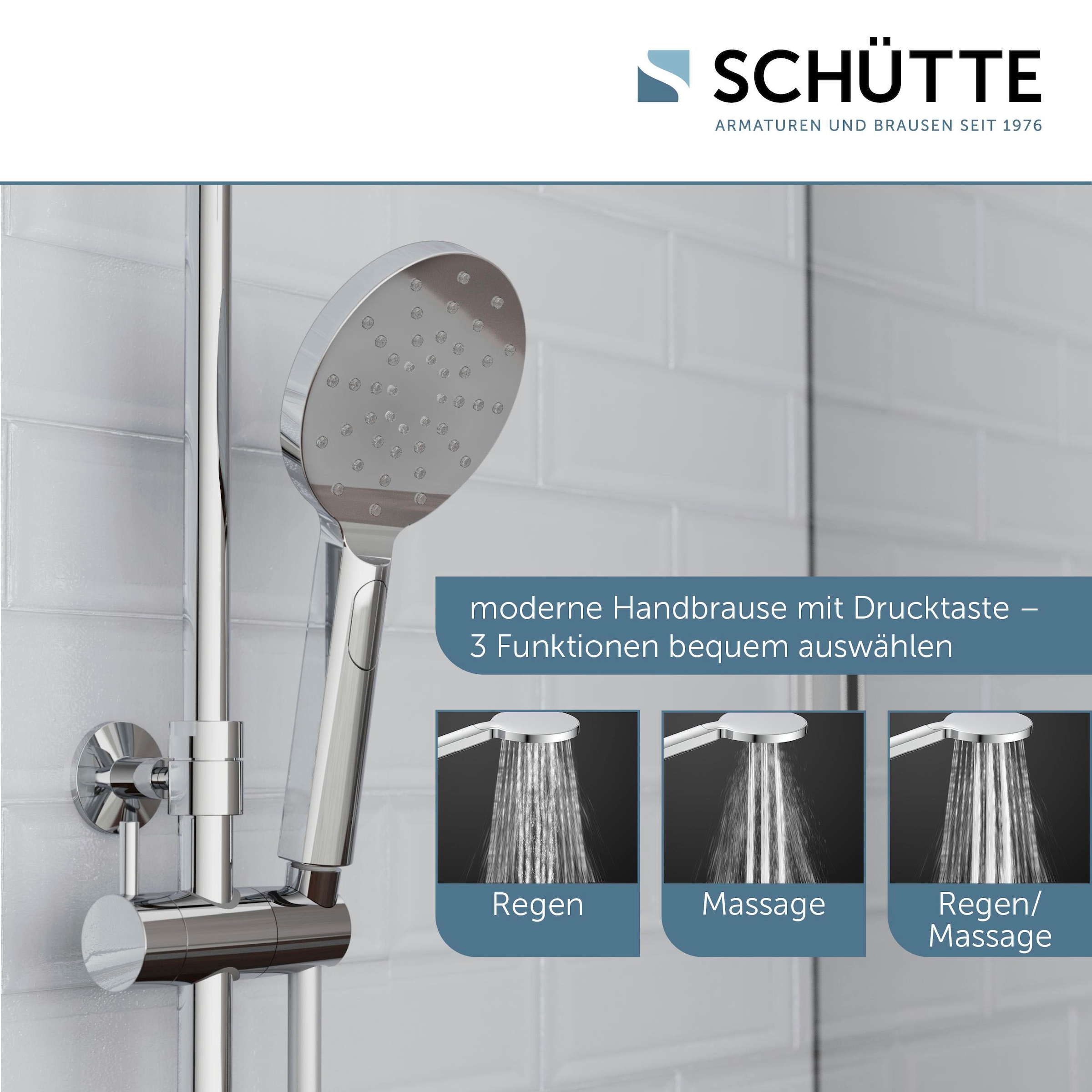Schütte Brausegarnitur »Aquastar«, Regendusche, Edelstahl, mit Ablage, Handbrause mit 3 Funktionen