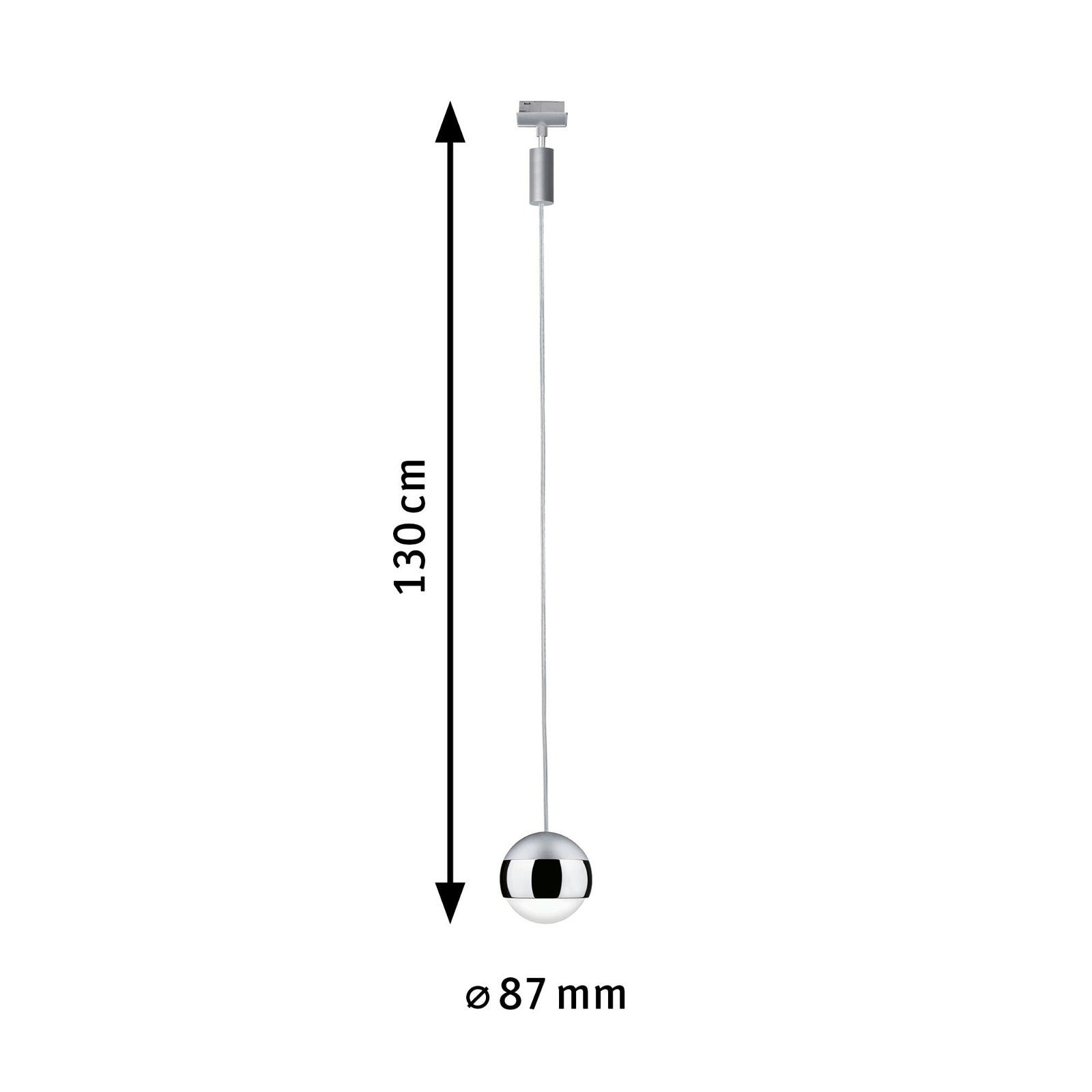 Paulmann Schienensystem-Leuchten »URail Pendel Capsule II 400lm 6,3W 2700K 230V Schwarz matt, Chrom«, (1 tlg.), dimmbar