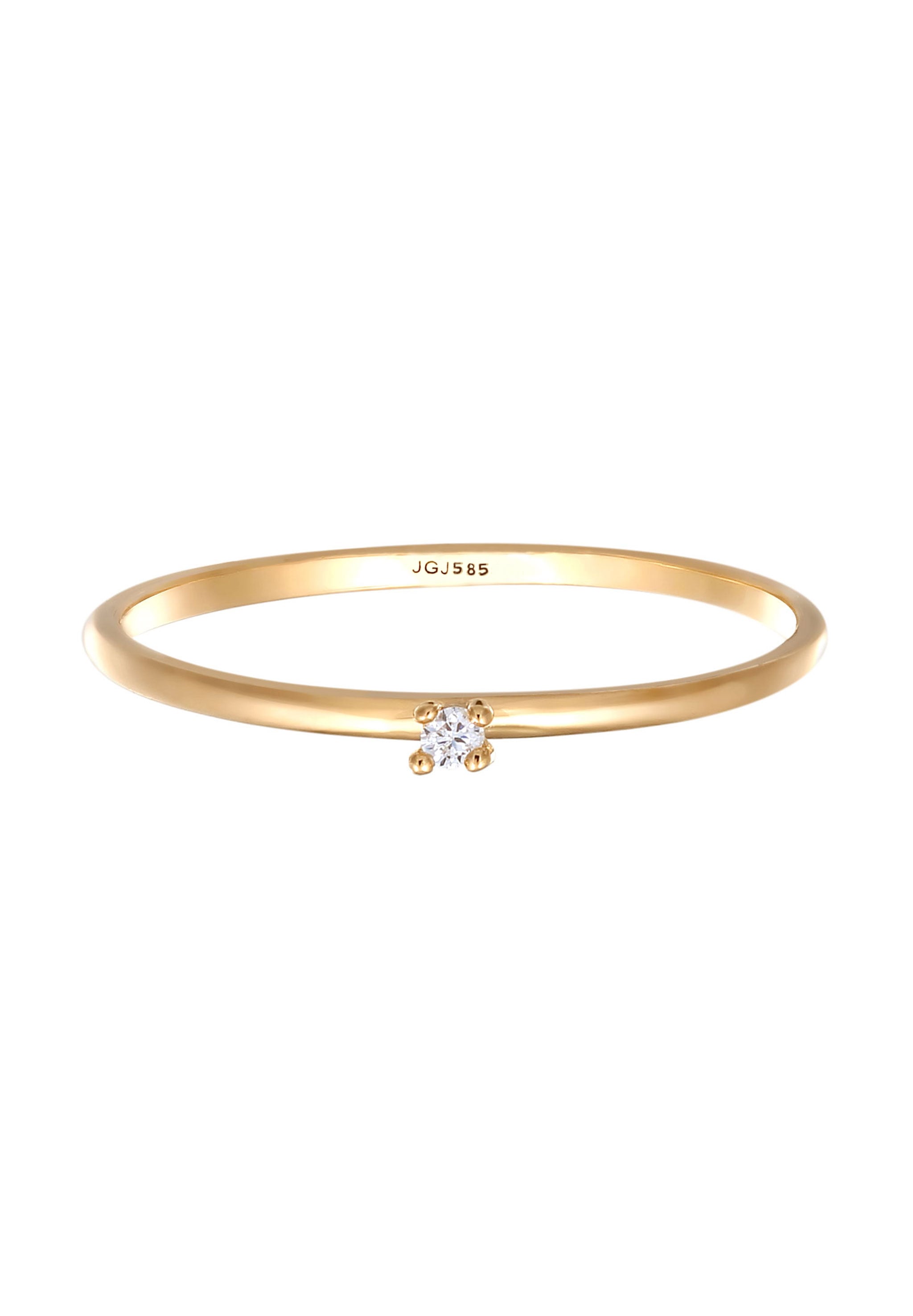 Elli DIAMONDS Diamantring »Ring Diamant Weiß Brillantschliff (0.004ct) Klassisch 585 Gelbgold«