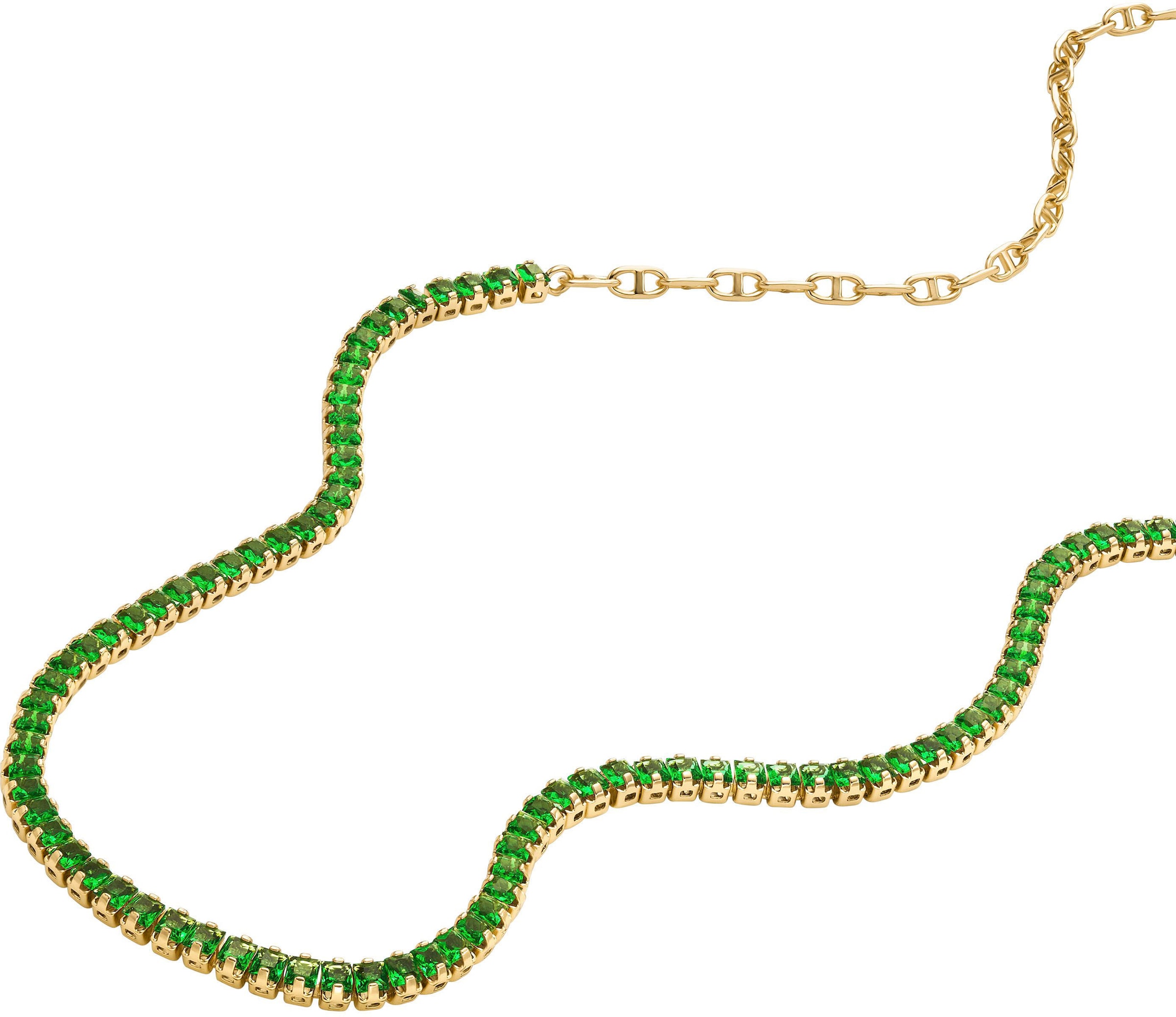Fossil Kette ohne Anhänger »Schmuck Geschenk Edelstahl Halskette Heritage, JA7270710, JA7271040«, mit Glasstein