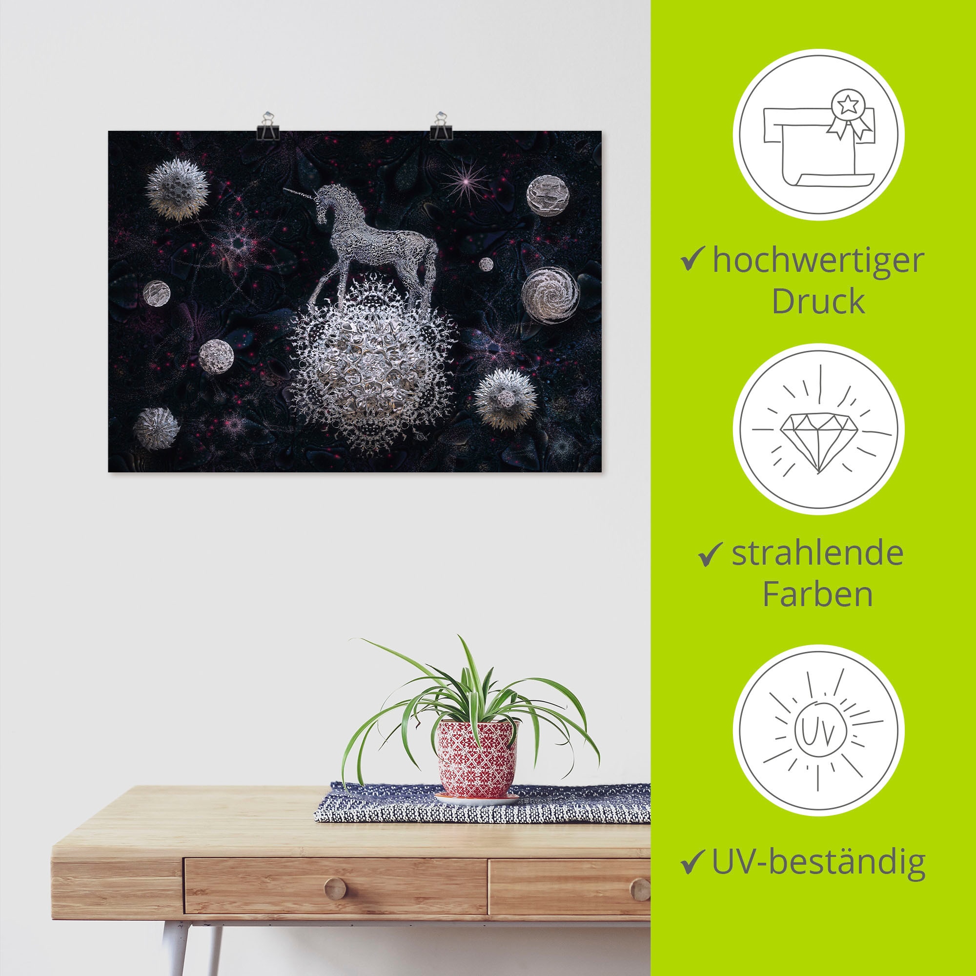 Artland Wandbild »Sternenritt«, Animal Fantasy, (1 St.), als Alubild, Leinwandbild, Wandaufkleber oder Poster in versch. Größen