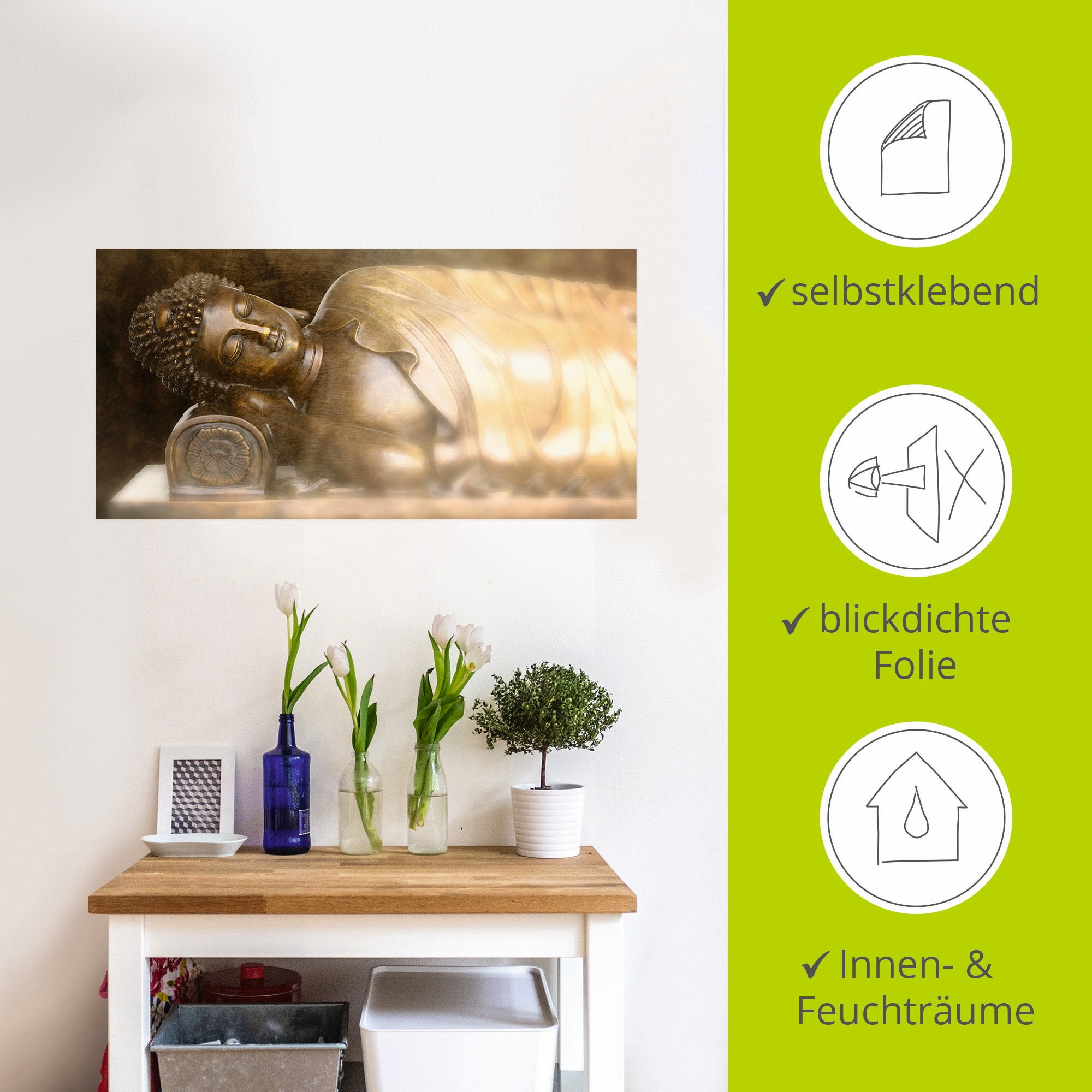 Artland Wandbild »Buddha«, Religion, (1 St.), als Leinwandbild, Wandaufkleber in verschied. Größen