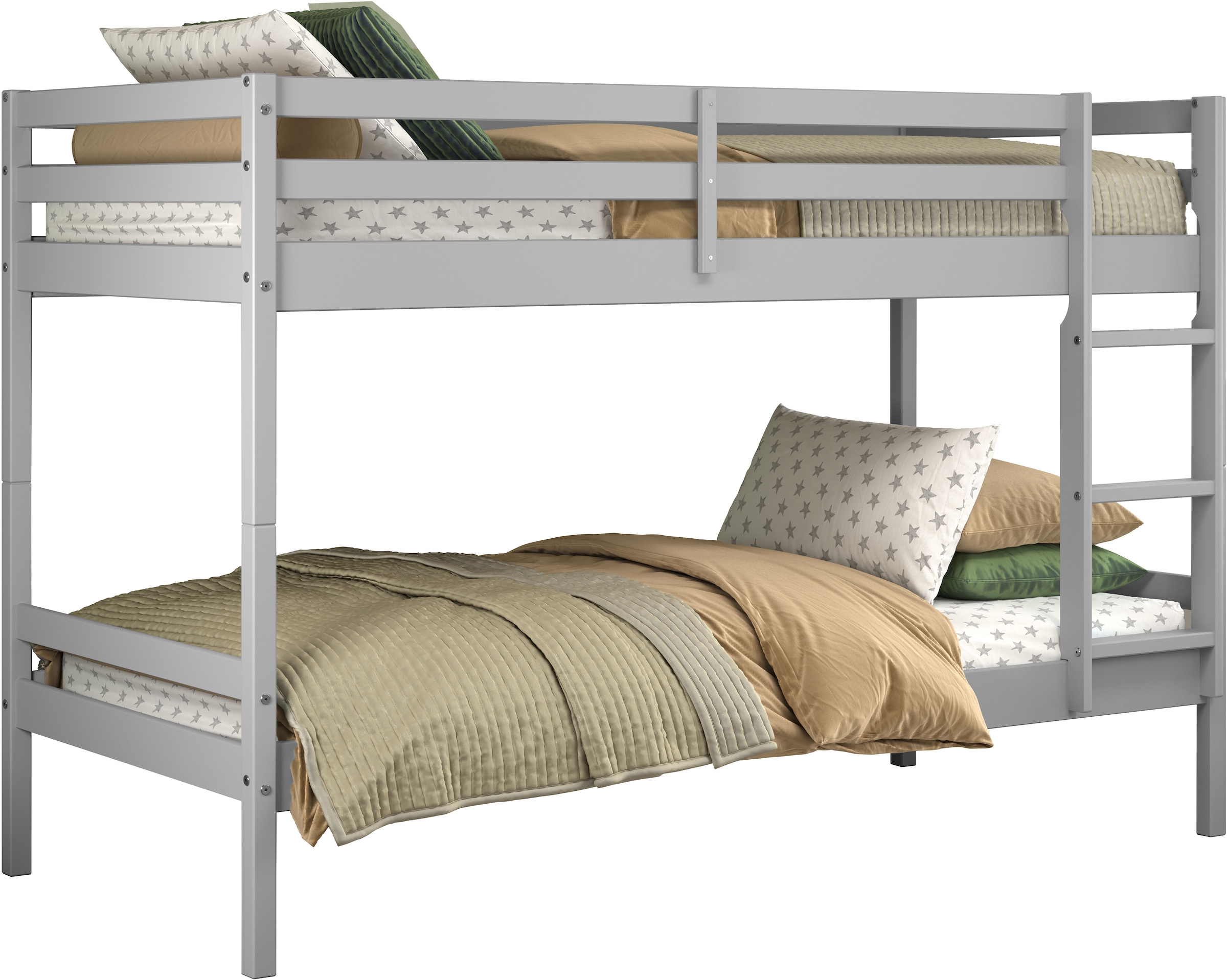 Lüttenhütt Etagenbett »Mora Bett Kinderbett Leiterbett Stockbett Holzbett Bestseller«, (1 St.),...