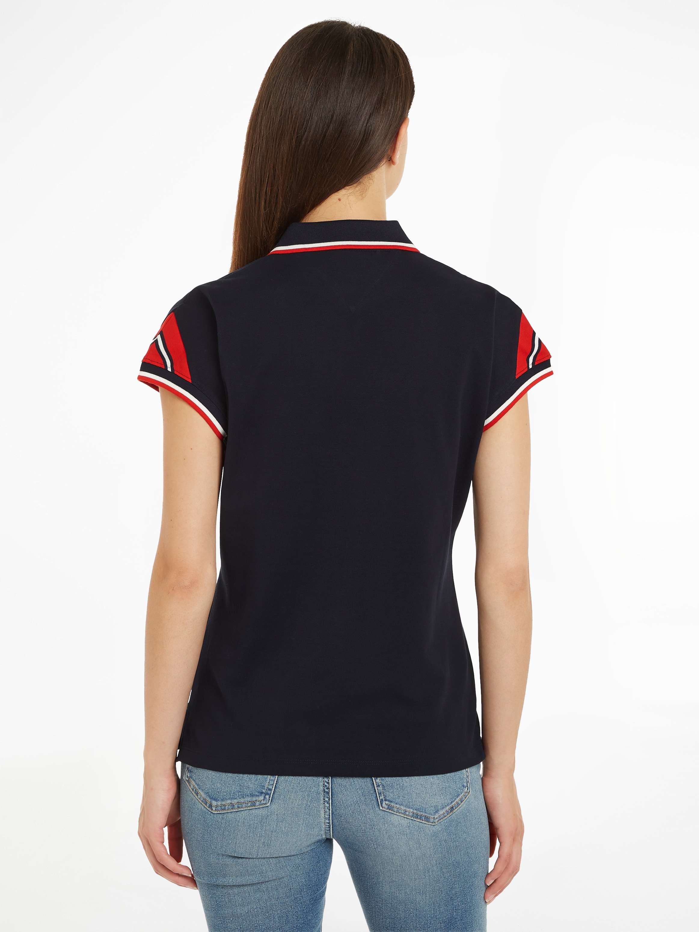 Tommy Hilfiger Poloshirt "REG STRIPE SLV POLO CAP SLEEVE", mit kontrastfarb günstig online kaufen