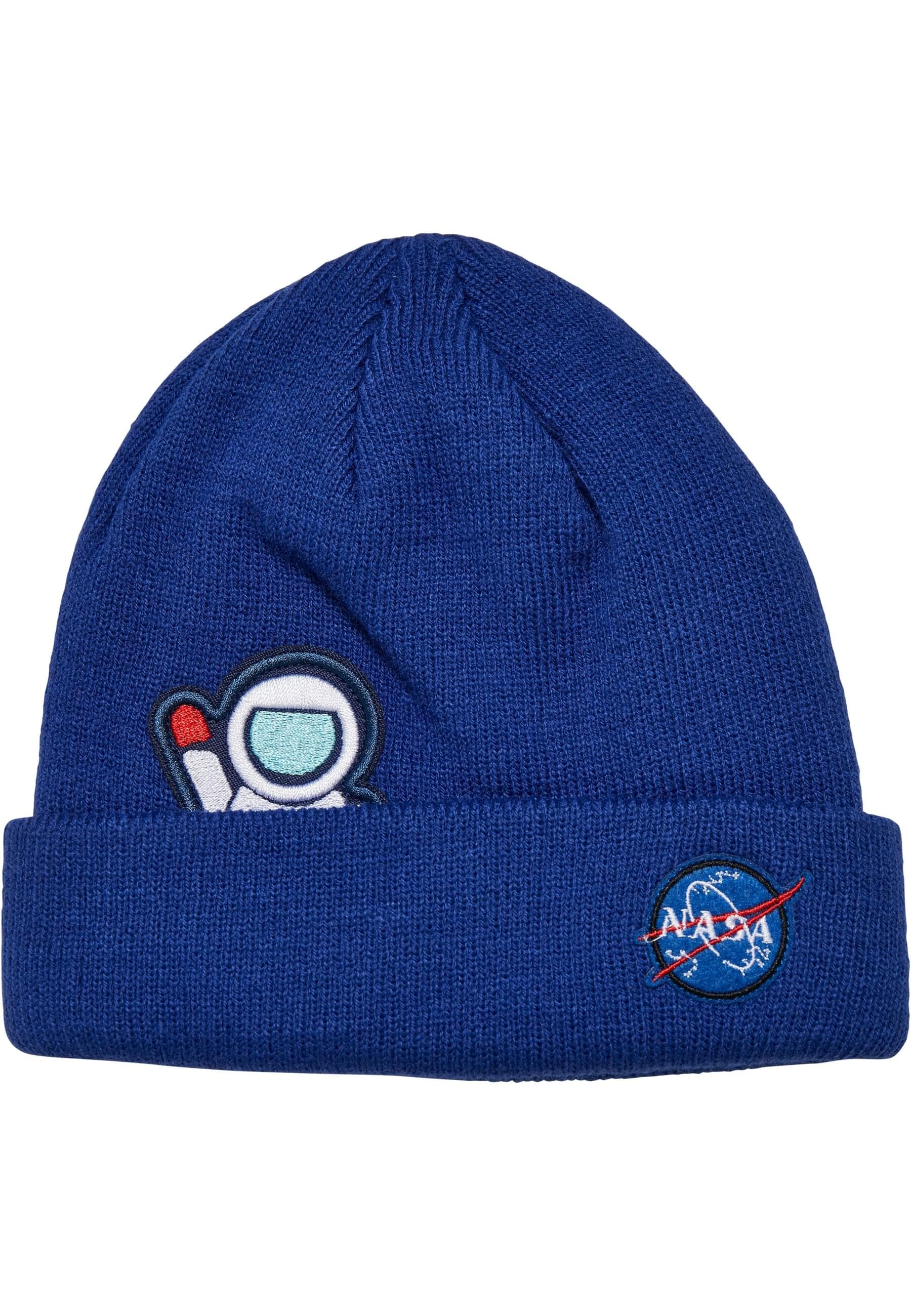 MISTERTEE Kinder Beanie "MisterTee Unisex NASA Embroidery Beanie Kids"royalblau, Gr. S, Kunstfaser, Mützen