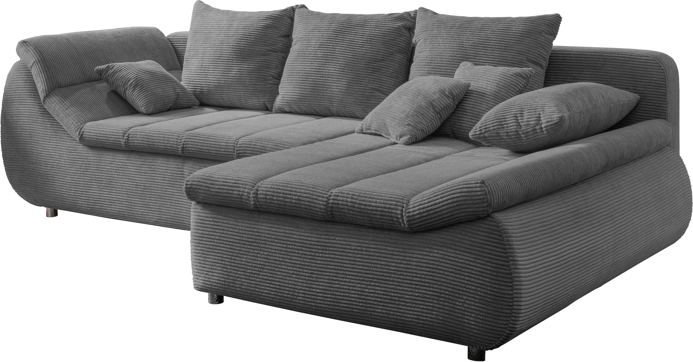 INOSIGN Ecksofa »Imola elegant und bequem, aktuelle Steppung im Sitz, L-Form«, wahlweise mit Bettfunktion