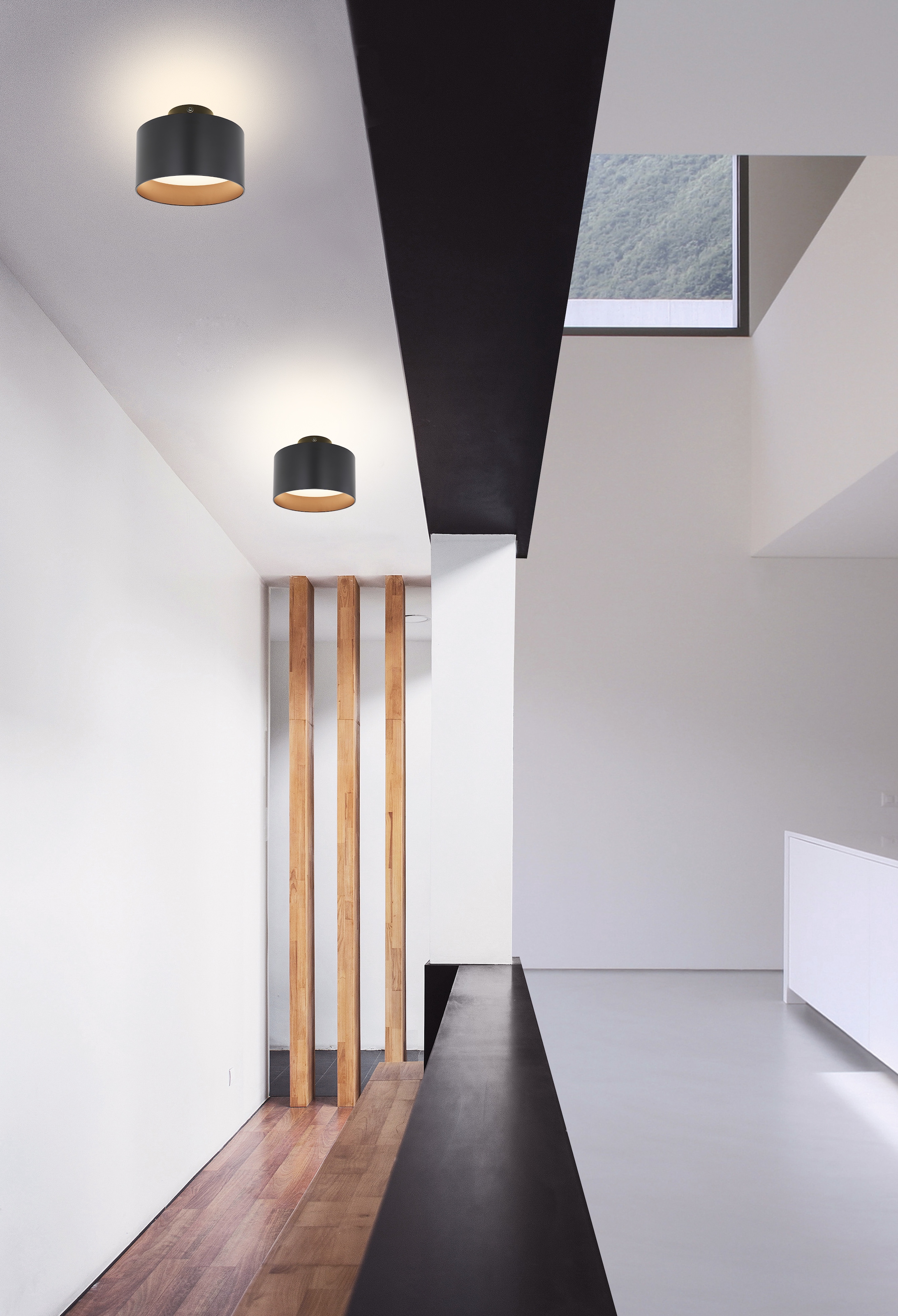 GLOBO LIGHTING LED Deckenleuchte »JENNY«, Leuchtmittel LED-Modul | LED fest integriert, Deckenlampe / Schlafzimmer / Wohnbereich / schwarz / rund / Aluminium