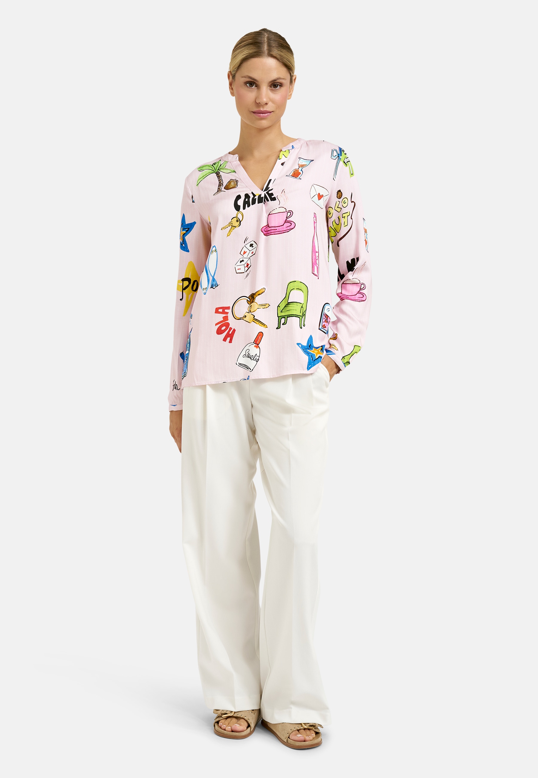 Milano Italy Langarmbluse mit Seitenschlitze