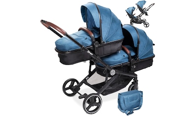 BabyGo Babyschale »Twinner, blau«, Klasse 0+ (bis 13 kg), inkl. 2 Adapter,  für Kinderwagen Twinner ▷ für | BAUR