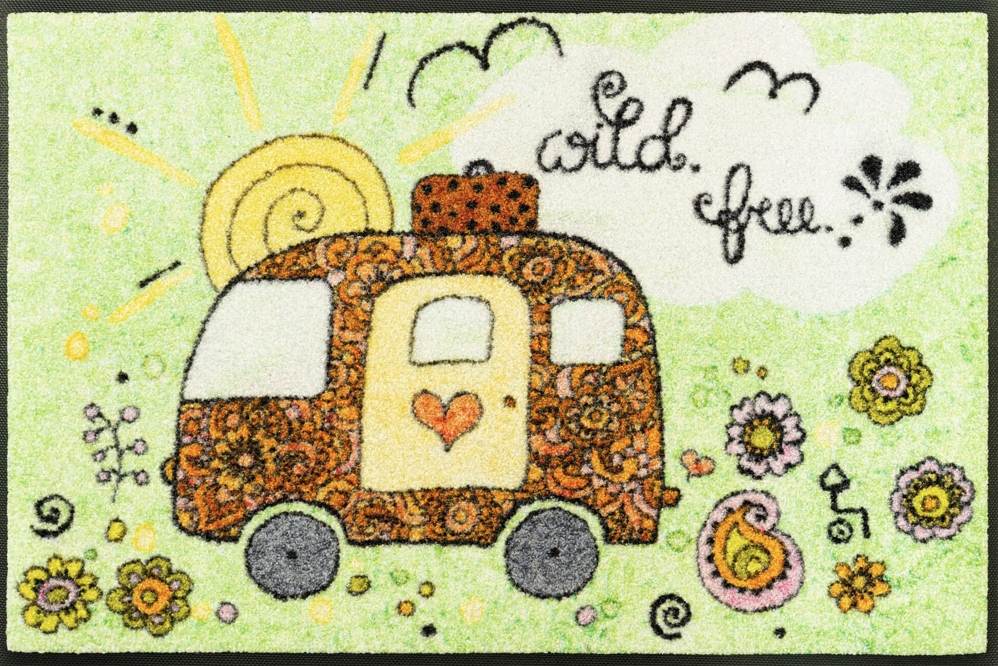 wash+dry by Kleen-Tex Fußmatte »Camper«, rechteckig, 7 mm Höhe