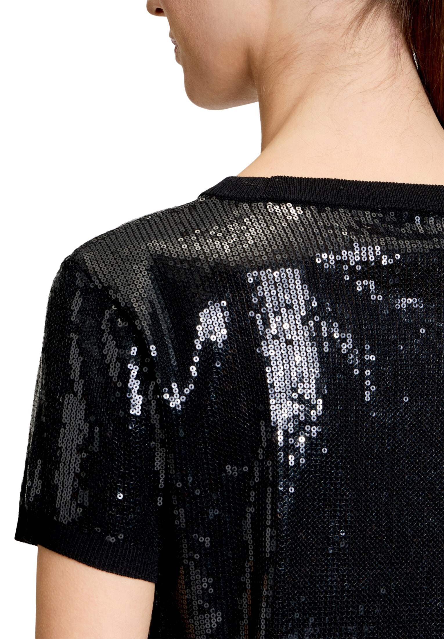 Vera Mont Kurzarmshirt »Damen mit Rundhalsausschnitt« 1 Stk. Pailletten