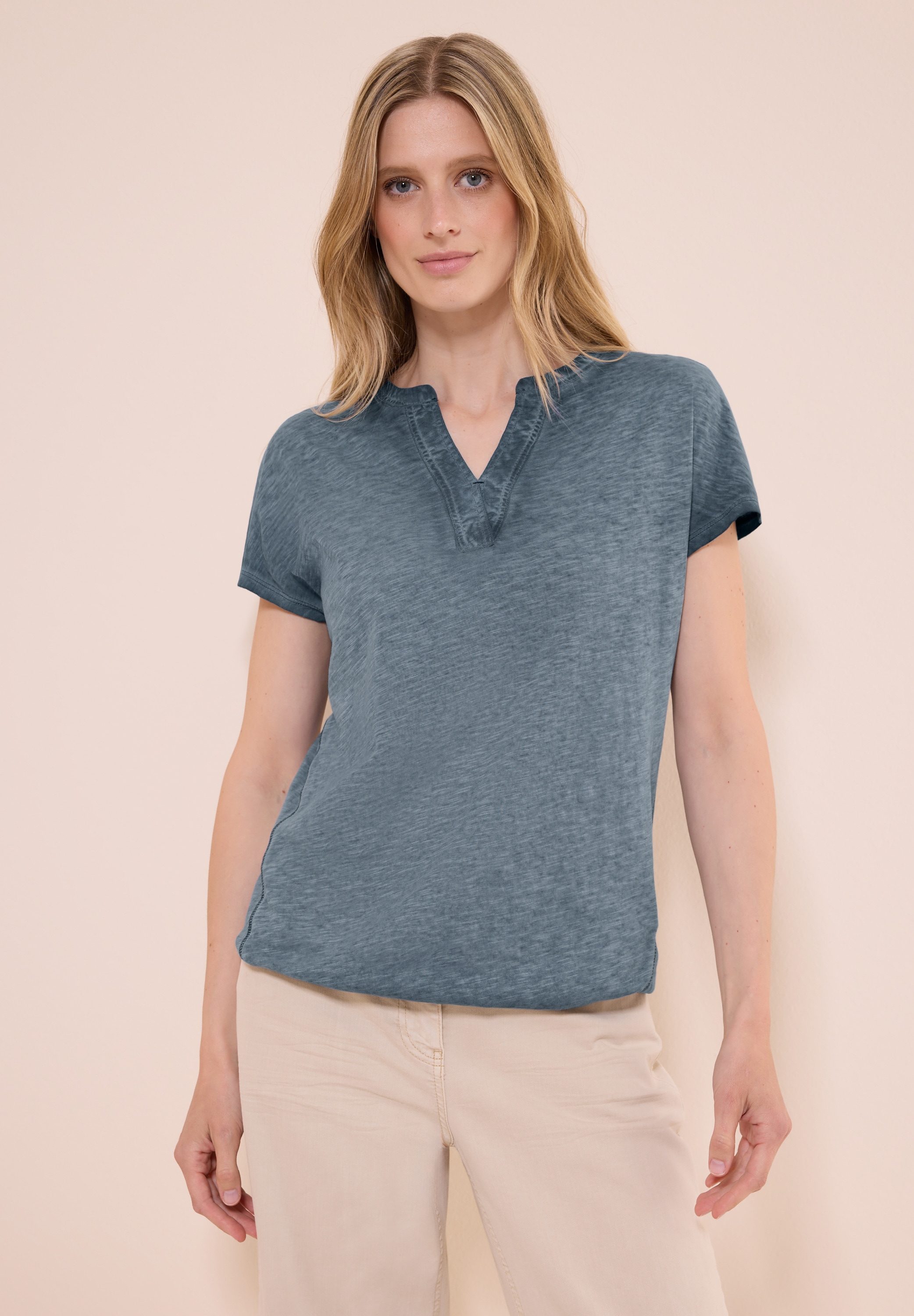 Cecil V-Shirt, aus reiner Baumwolle günstig online kaufen