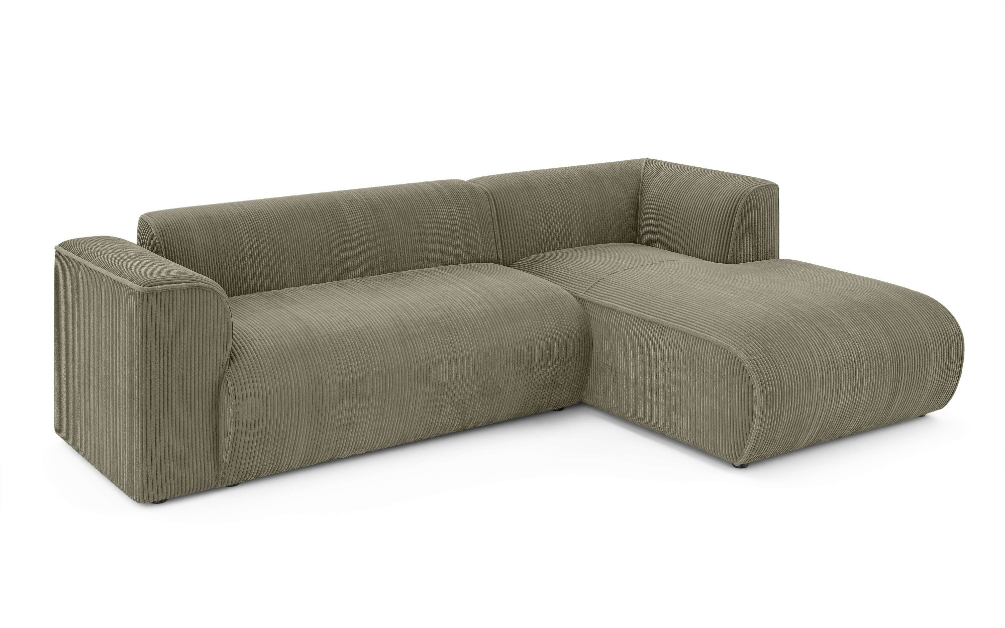 INOSIGN Ecksofa »MERID L-Form (257 cm), zeitlos & stilvolles Design,«, Aufwendig gepolstert, in Cord, Chenille und Struktur