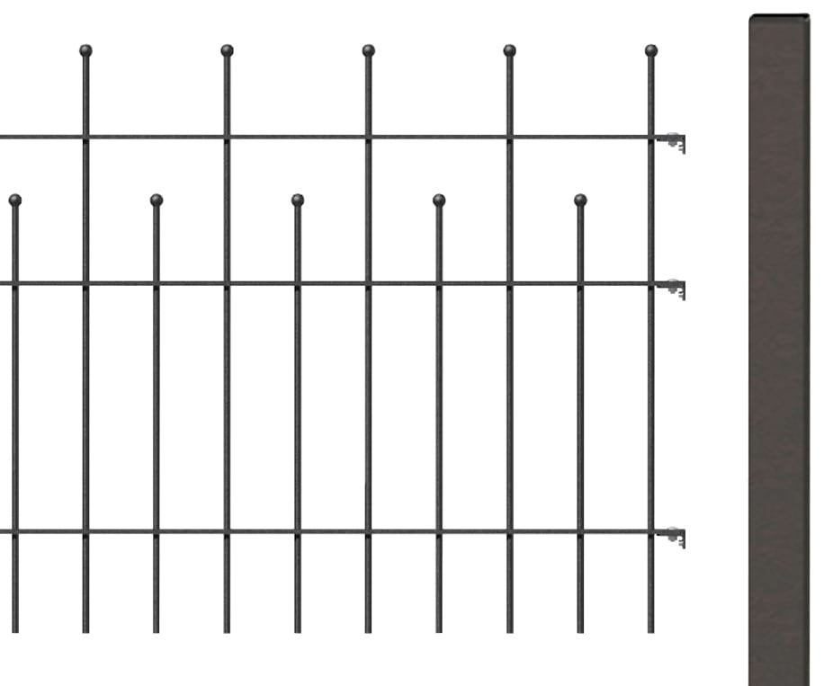 Alberts Metallzaun "Madrid", Höhe: 49,5, 73,5 und 98,5 cm, Gesamtlänge: 10 m, zum Einbetonieren