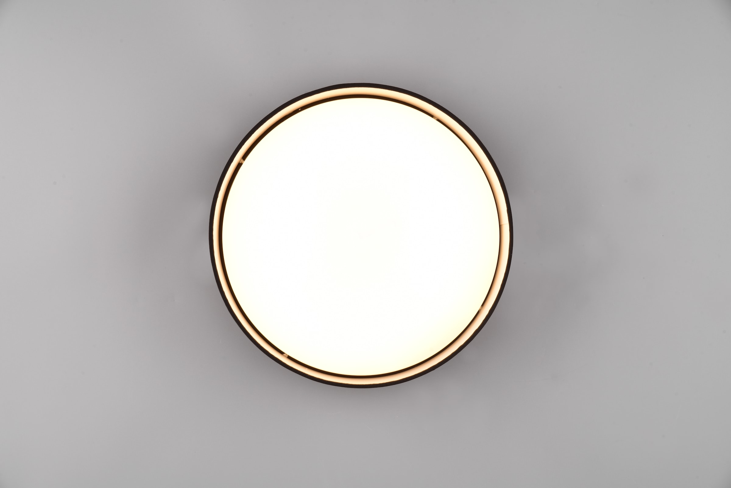 REALITY Leuchten LED Deckenleuchte »LOCARNO, runde LED Deckenlampe mit Stoffschirm, Ø 30 cm Höhe 11 cm«, 1 flammig, Leuchtmittel LED-Board | LED fest integriert, 12W LED warmweiß 3000 K, 1160 Lumen, Wohnzimmer Schlafzimmer Licht