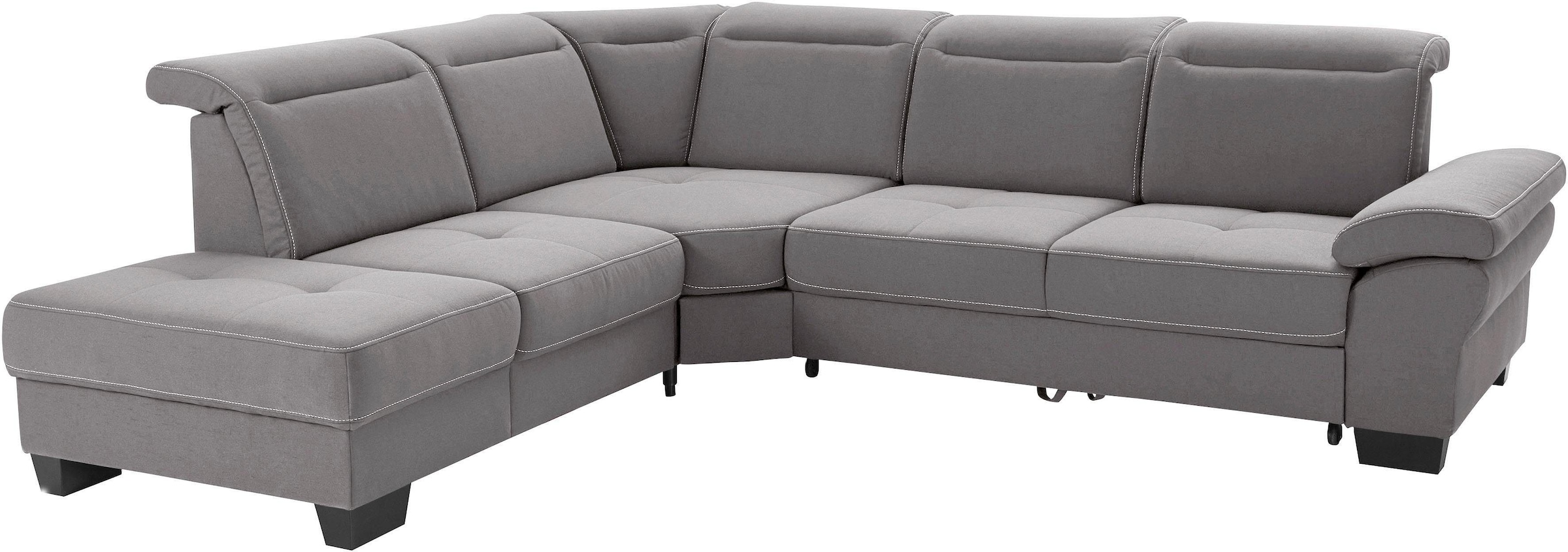 Places of Style Ecksofa »Cornwall L-Form«, incl. Sitztiefenverstellung, mit Bettfunktion und Kopfteilverstellung