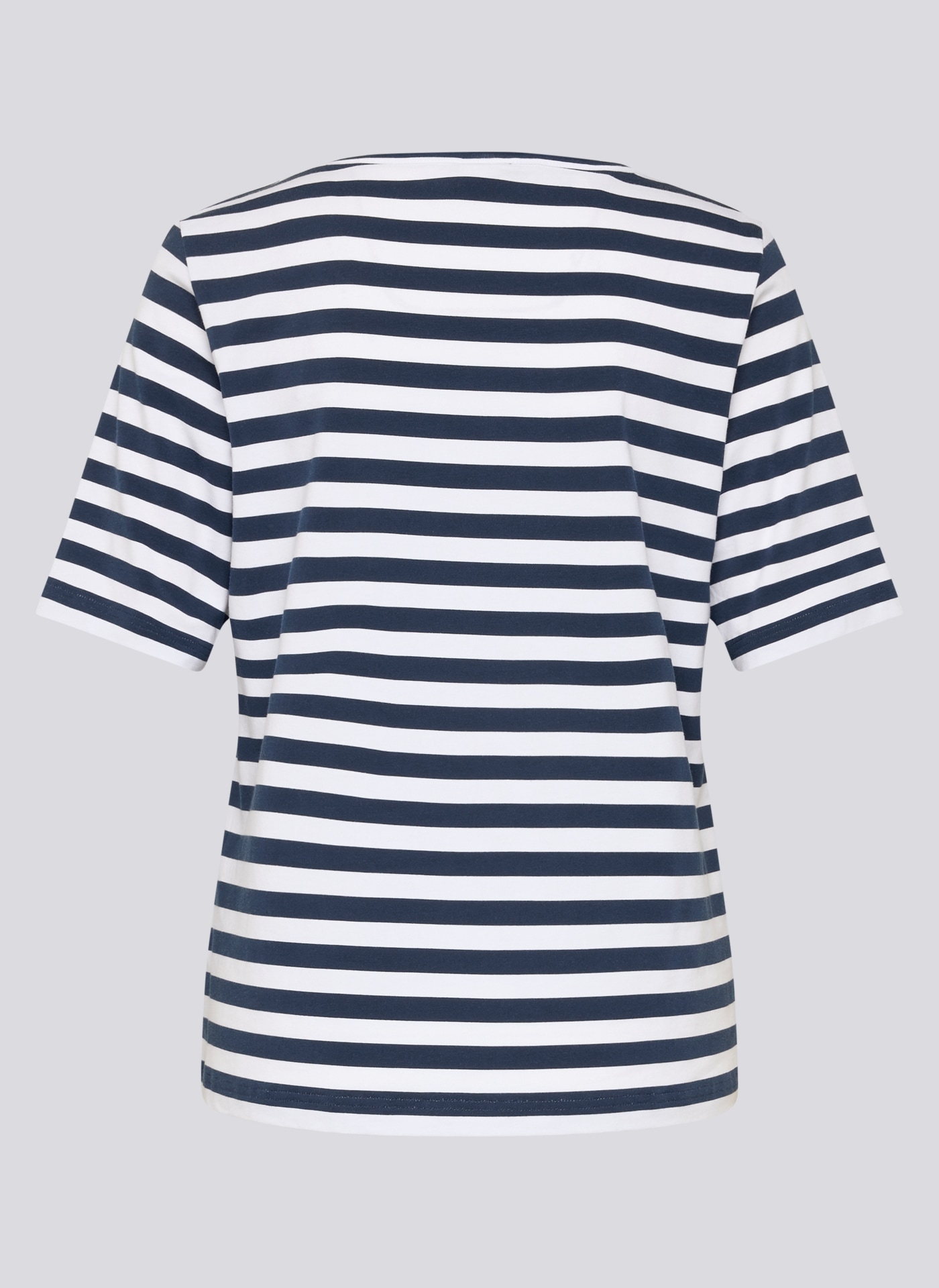 Rabe Rundhalsshirt im Streifen-Look, Halbarm