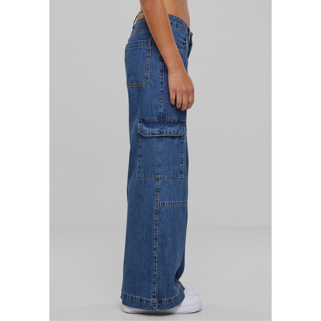 URBAN CLASSICS Bequeme Jeans »Urban Classics Damen Ladies Low Waist Cargo Denim«