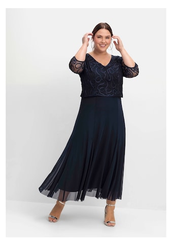 Abendkleid »Große Größen«, aus Mesh, mit Zierborten