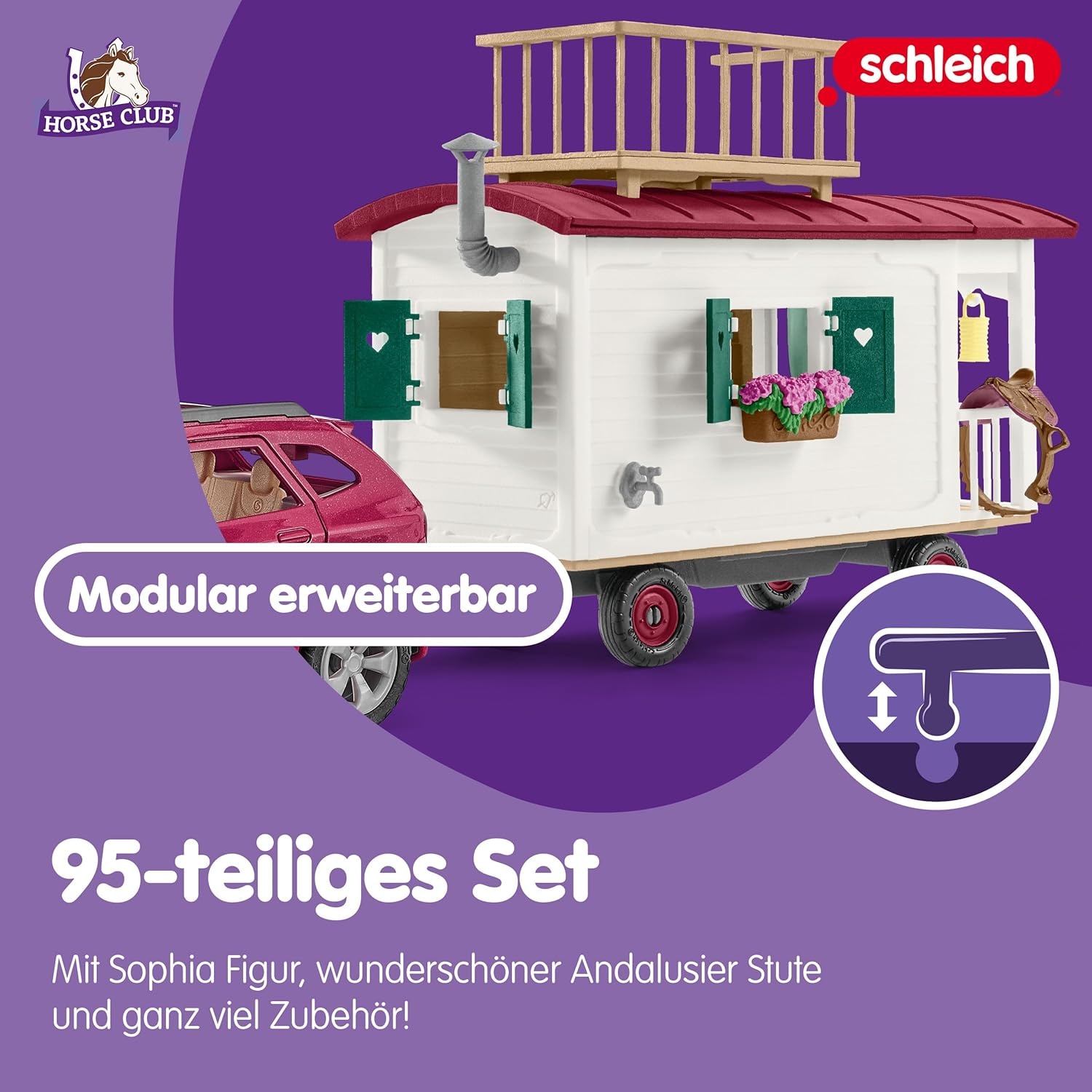 Schleich® Spielwelt »HORSE CLUB, Wohnwagen für geheime Club-Treffen (42593)«