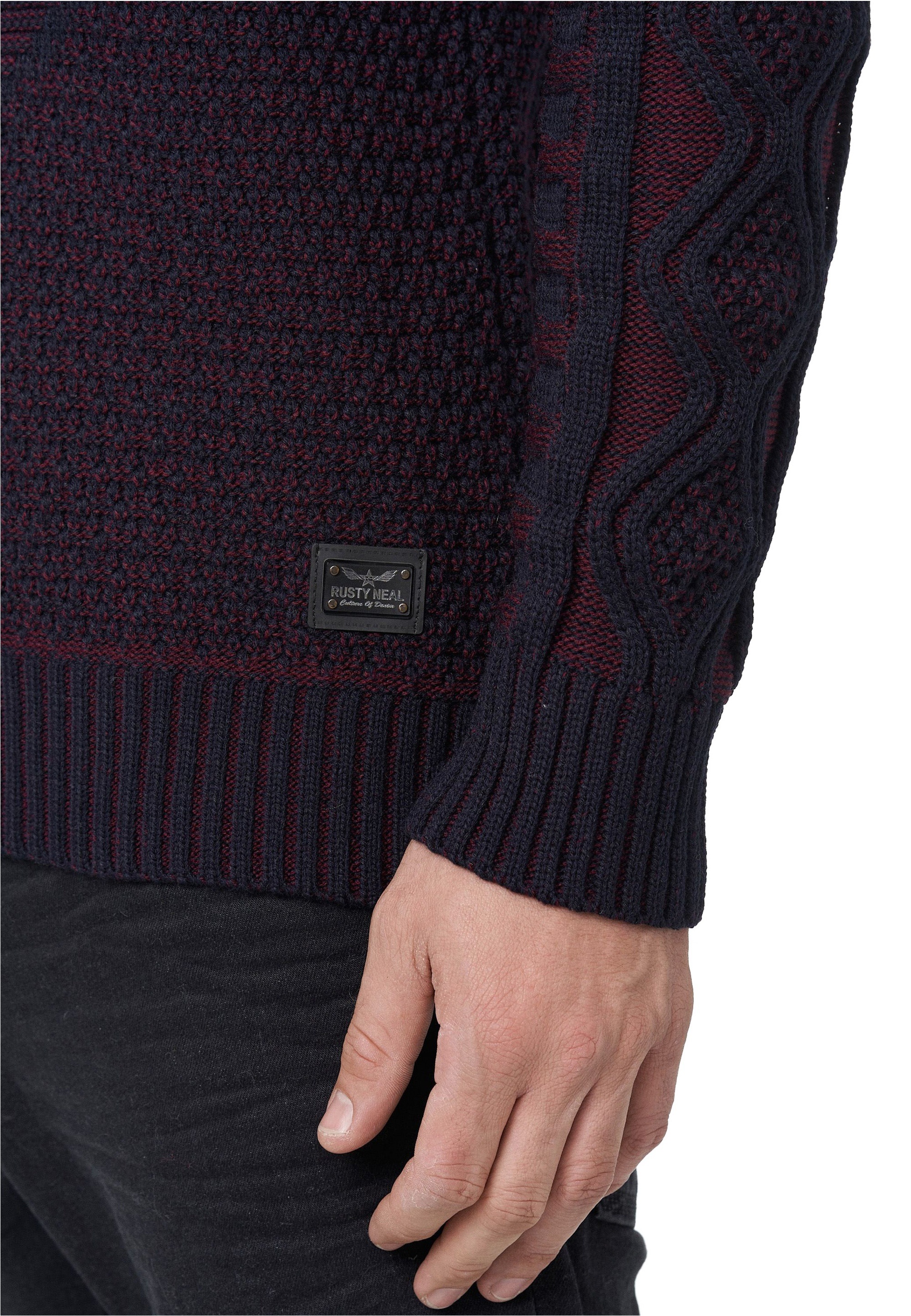 Rusty Neal Strickpullover, mit extravagantem Schalkragen