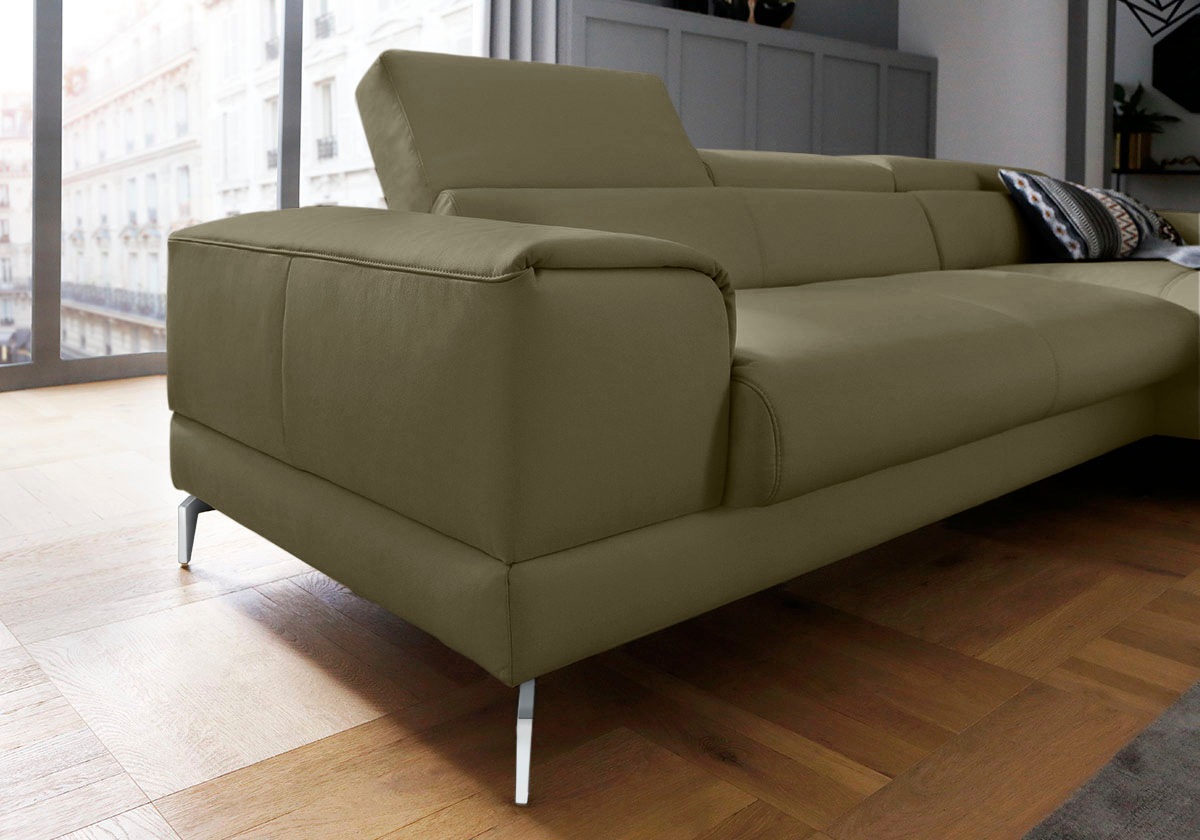 Thumbnail - W.SCHILLIG Ecksofa "piedroo, Designsofa mit tollem Sitzkomfort, bequem und elegant, L-Form", Kopfteilverstellung, wahlwe...