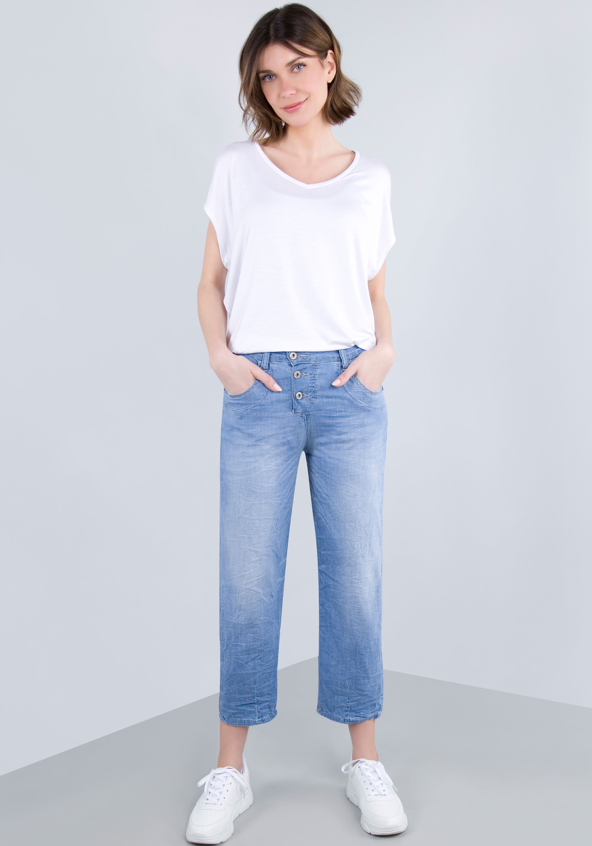 Please Jeans Boyfriend-Hose, in leichter Chambray Denim Qualität