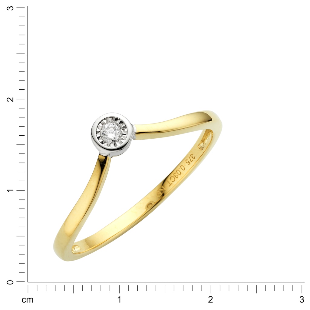 Diamonds by Ellen K. Fingerring »375 Gold zweifarbig Brillant 0,03ct.«