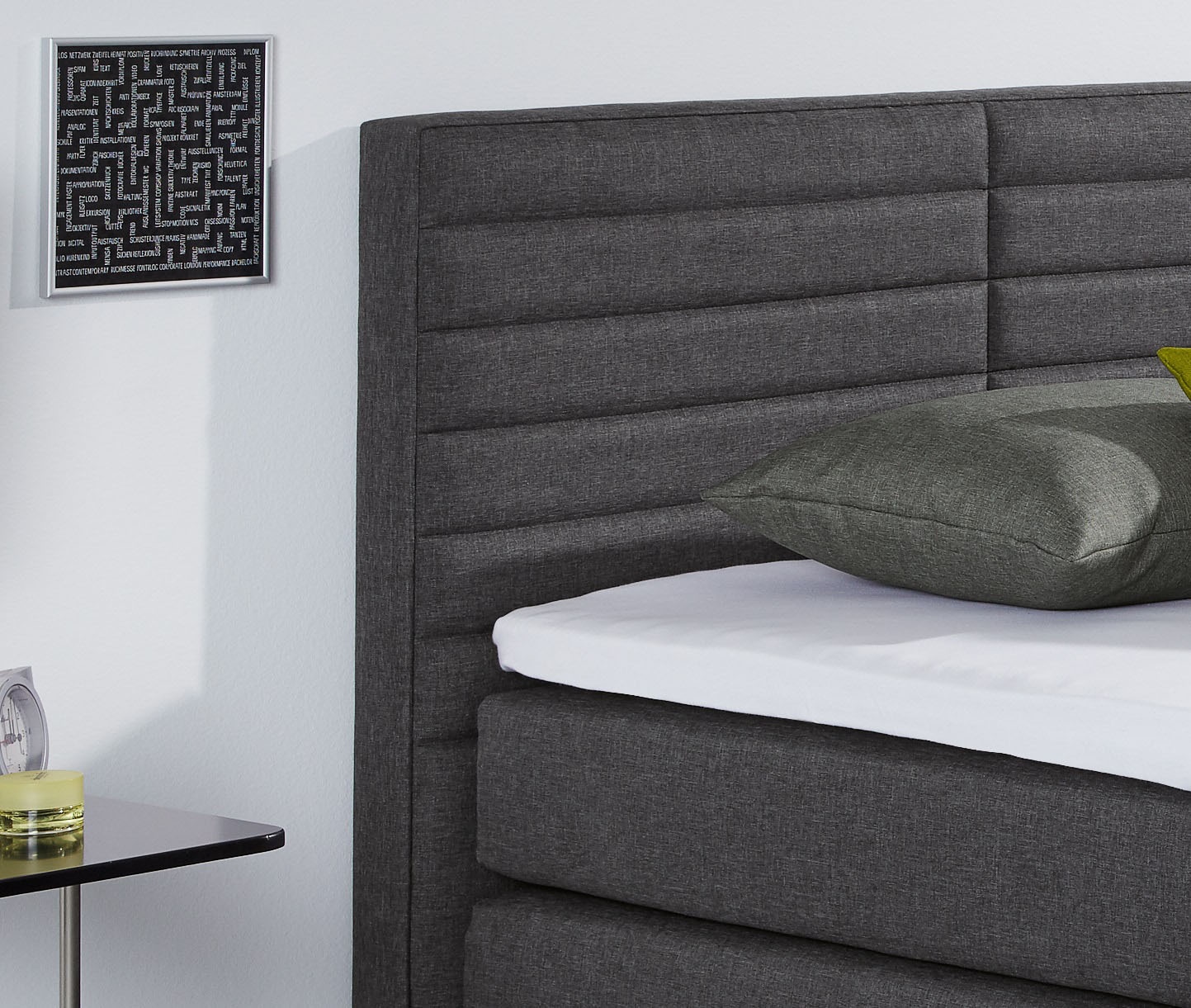 hapo Boxspringbett »ATLANTA mit hohem Kopfteil« Topper separat erhältlich,  erhältlich in verschiedenen Breiten, Farben & Matratzenarten