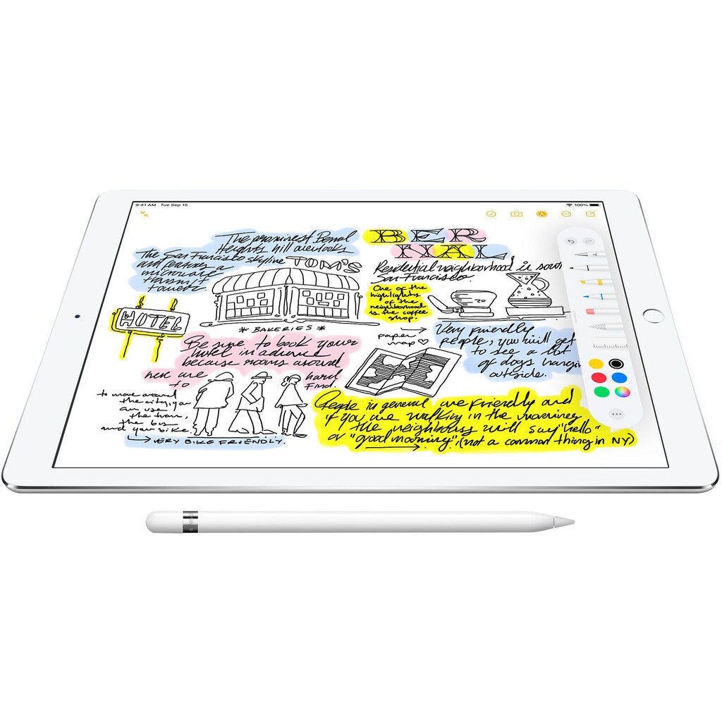 Apple Eingabestift »Pencil 1 st Generation« (1 St.), Kompatibilität iPad (9. Generation) 12,9" iPad Pro (2. + 1. Gen.) 10,5" iPad Pro 9,7" iPad Pro iPad Air (3. Gen.) iPad (8., 7. + 6. Gen.) iPad mini (5. Generation)