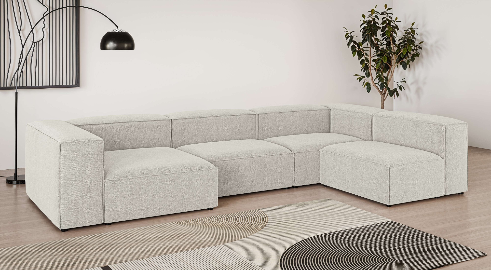 OTTO home Wohnlandschaft "HAILY U-Form mit Ottomane links/rechts, Maße B/T/H: 360/200/72 cm" als Modul oder separat verwendbar, für individuelle Zusammenstellung