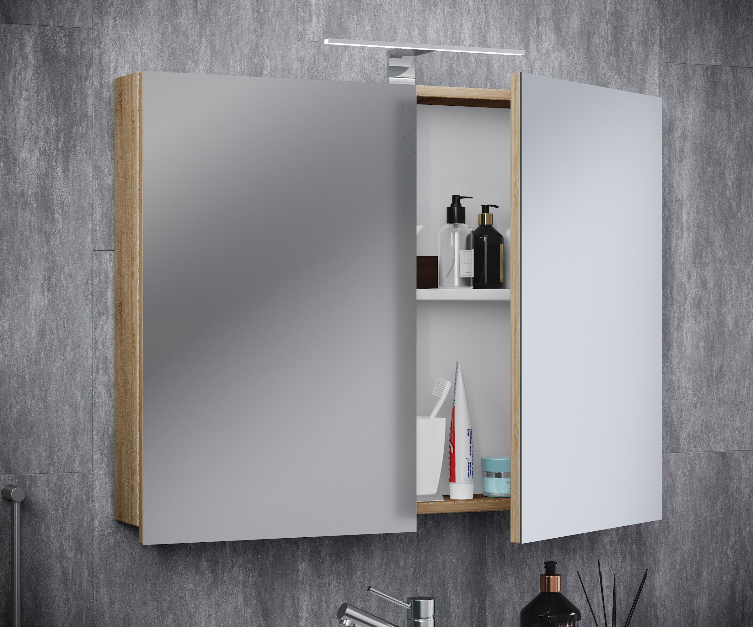 VCM Badspiegel »Spiegelschrank Spiegel Badezimmer Badinos 80 cm«, (VCM Badinos)