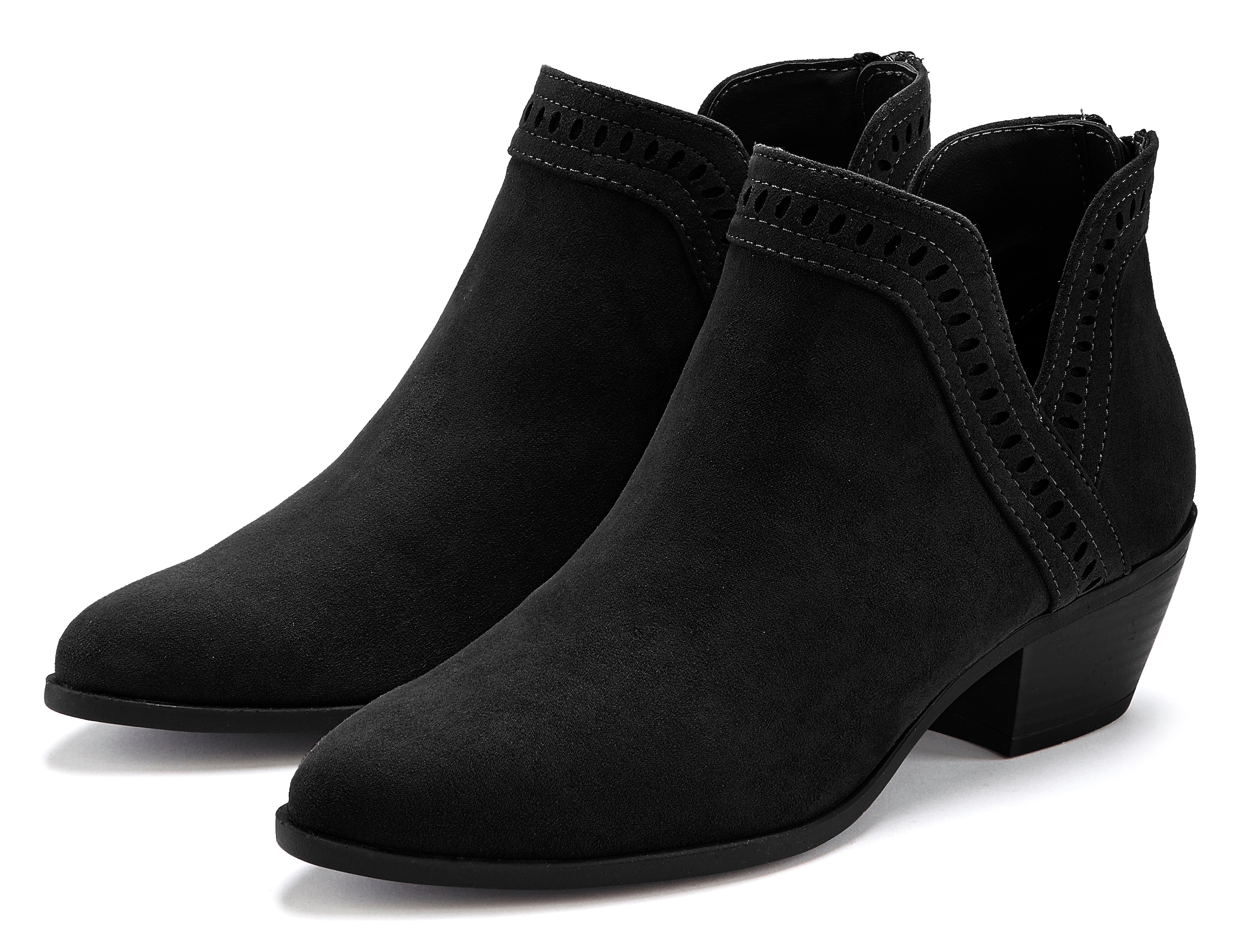 LASCANA Cowboy Boots, Western Stiefelette, Ankleboots mit Ausschnitt VEGAN günstig online kaufen