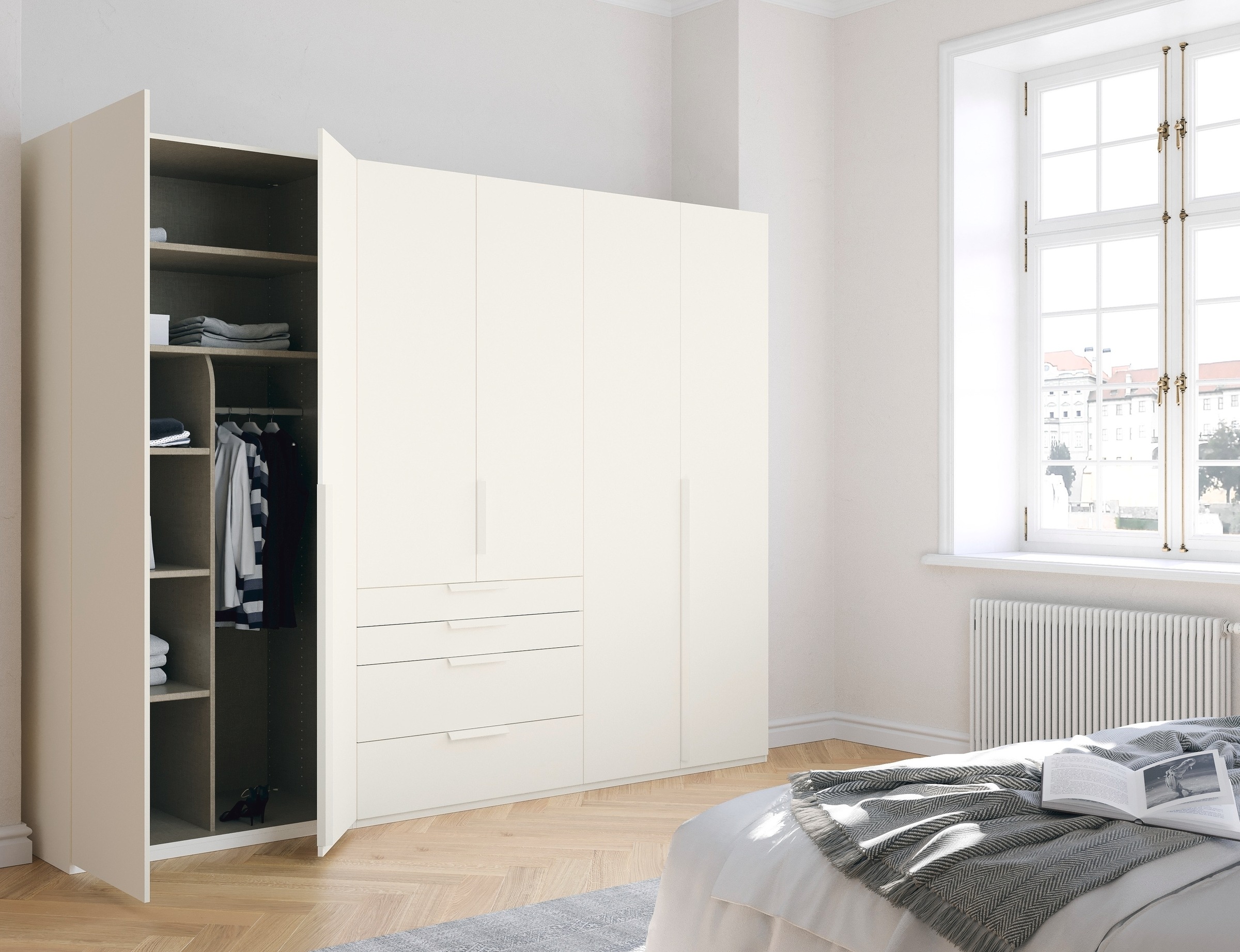 rauch Drehtürenschrank »Purisma«, mit Schubladen und umfangreichem Zubehör, mit Soft-Close-Funktion