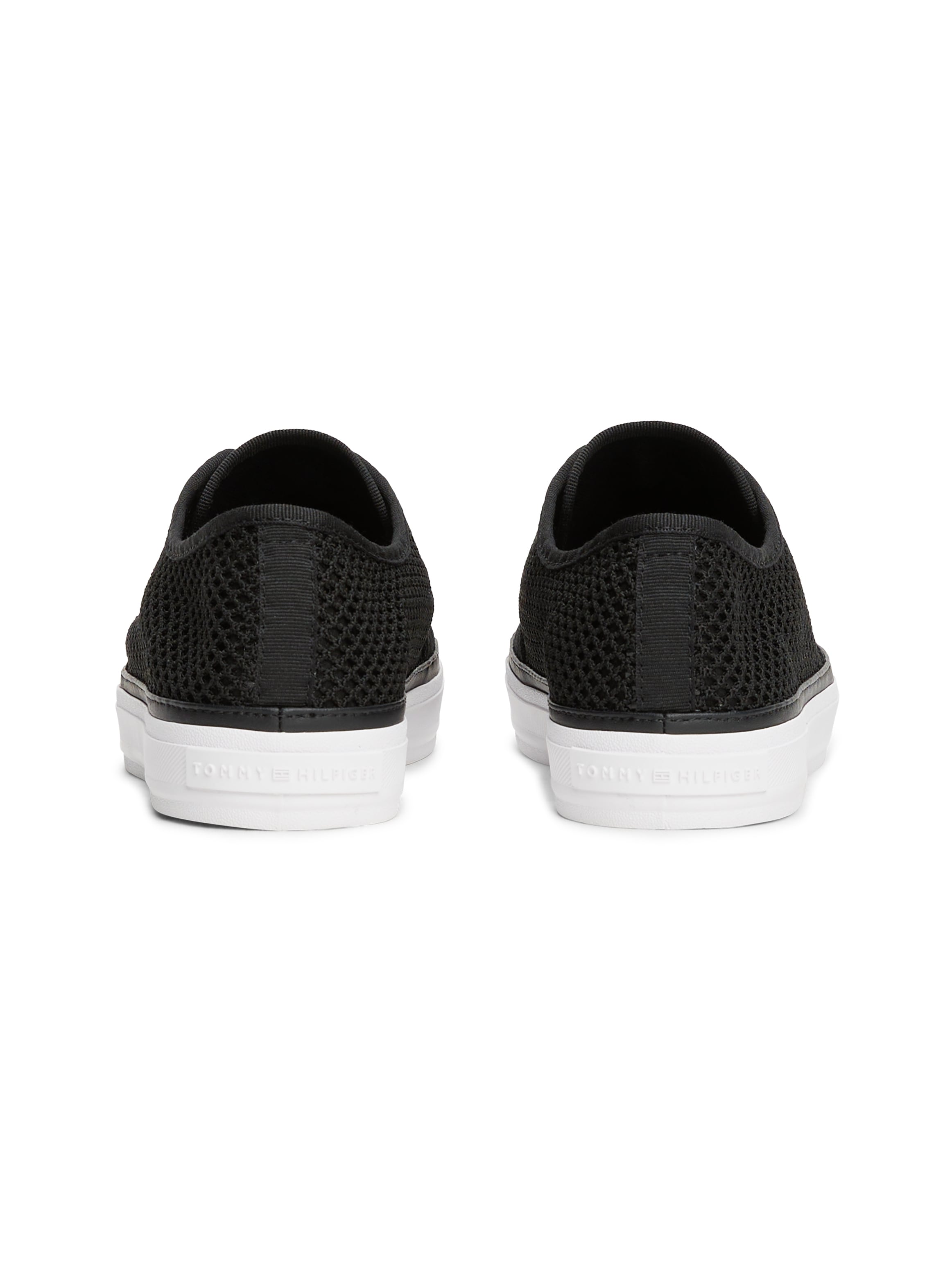 Tommy Hilfiger Plateausneaker »TH OPEN MESH VULC SNEAKER«, Freizeitschuh, Halbschuh, Schnürschuh mit Logoflagge