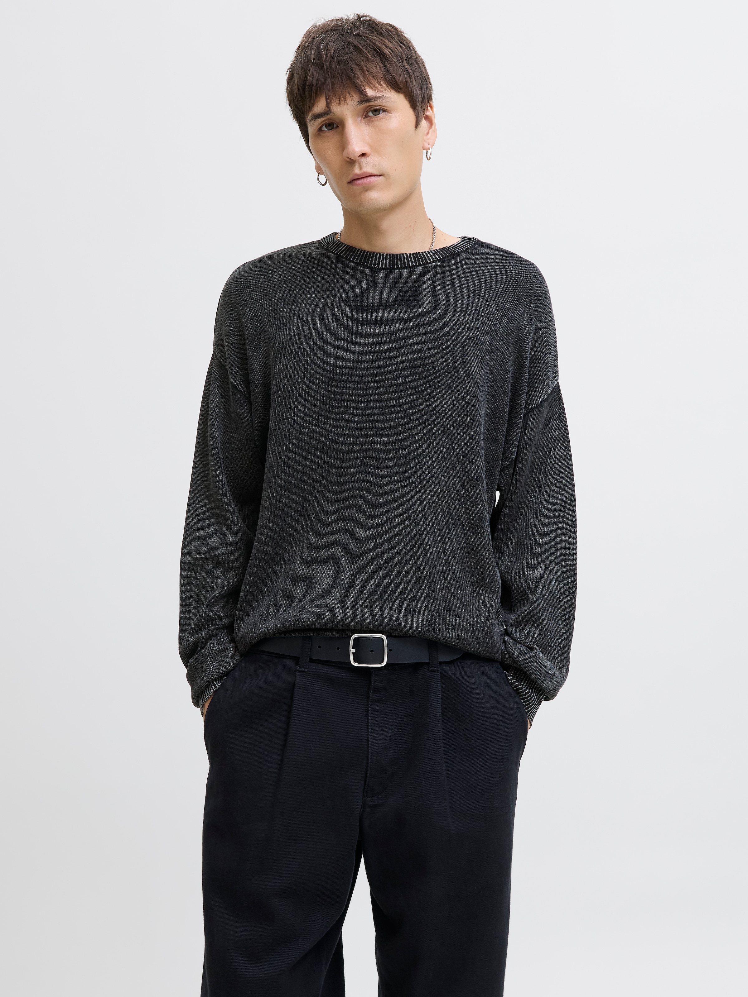 Jack & Jones Rundhalspullover "JJECHARGE FADED KNIT CREW NECK NOOS" günstig online kaufen