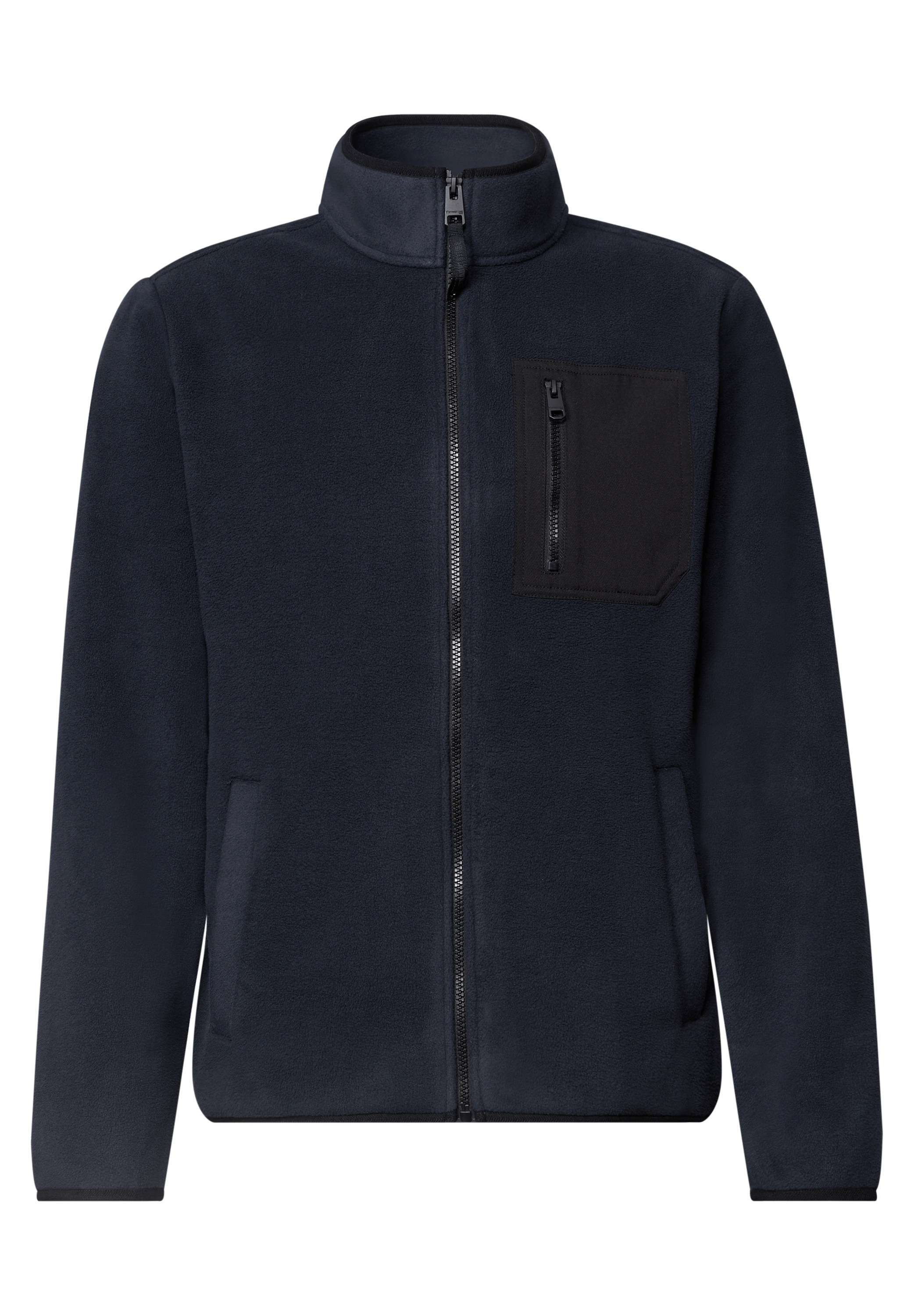 STREET ONE MEN Fleecejacke ohne Kapuze mit Brusttasche