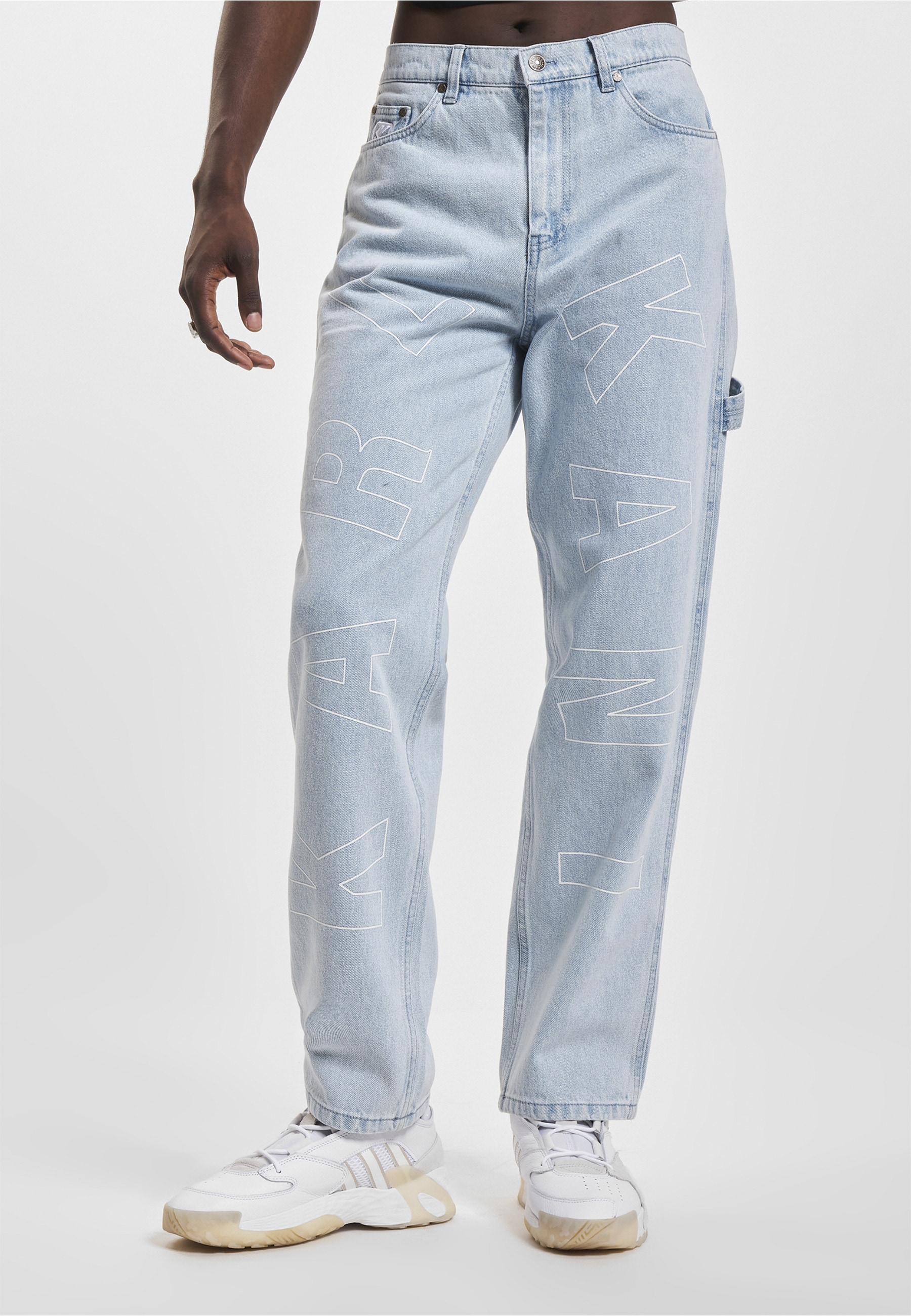 Karl Kani Bequeme Jeans »Karl Kani Herren Og Baggy Workwear Logo Print Denim«